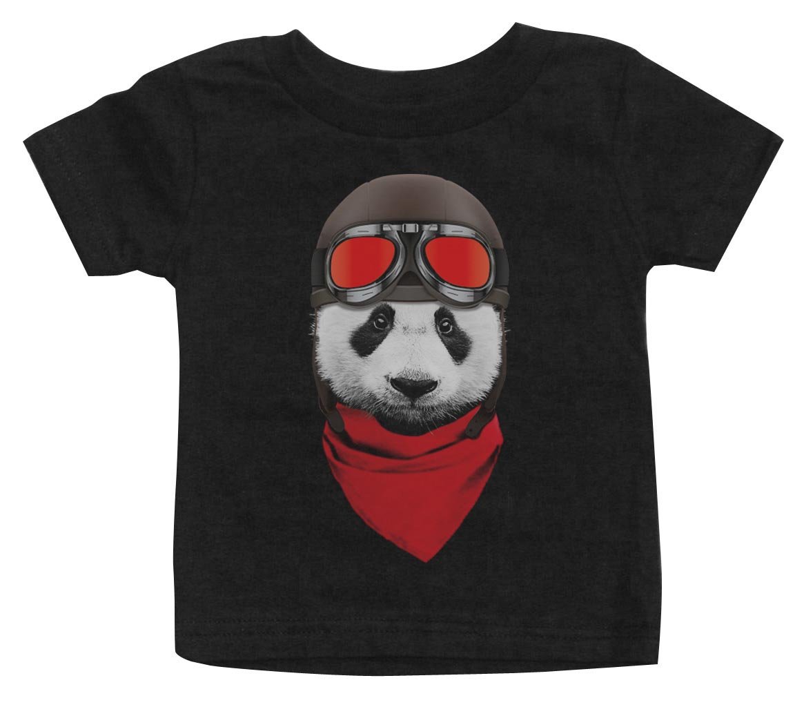 Vintage Motorcycle Panda Graphic Kids T-Shirt - Soft Cotton Tee for Boys & Girls - Perfect for Casual Wear, Birthday Gifts & Motorcycle Enthusiast Families