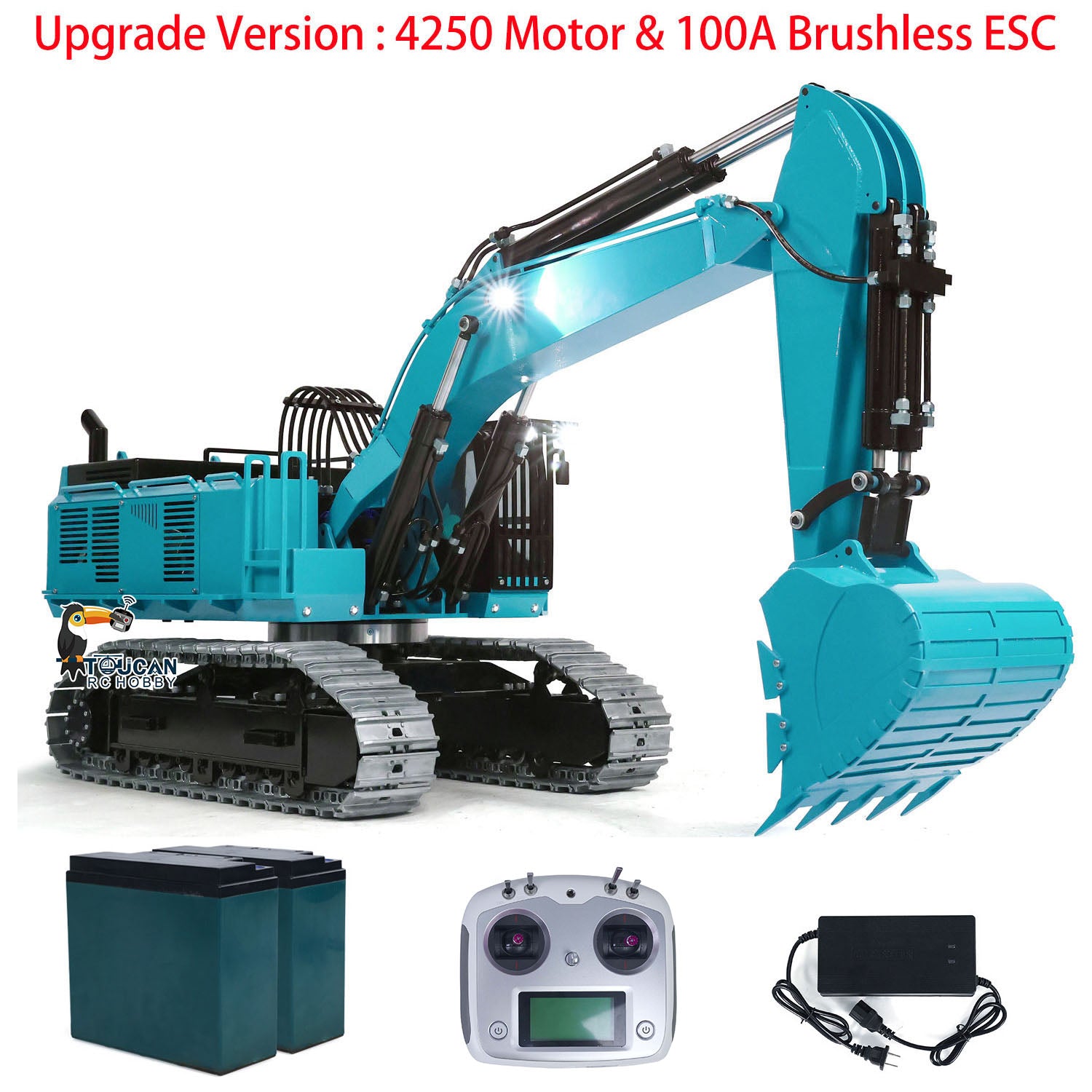 1/8 Scale 385CF Hydraulic RC Excavator - Metal Construction Remote Control Toy with ESC & Servo Motor (Ready to Run, Pre-Assembled & Painted) - Perfect for Construction Enthusiasts, RC Hobbyists & Outdoor Play