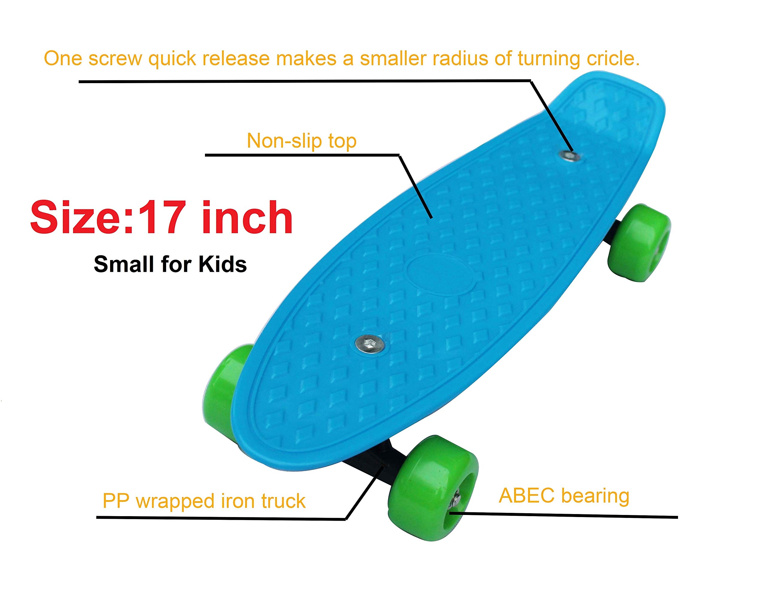 Mini Skateboard - Best Mini Cruiser Skateboard for Beginners | Portable & Lightweight for Commuting, Tricks & Fun Riding