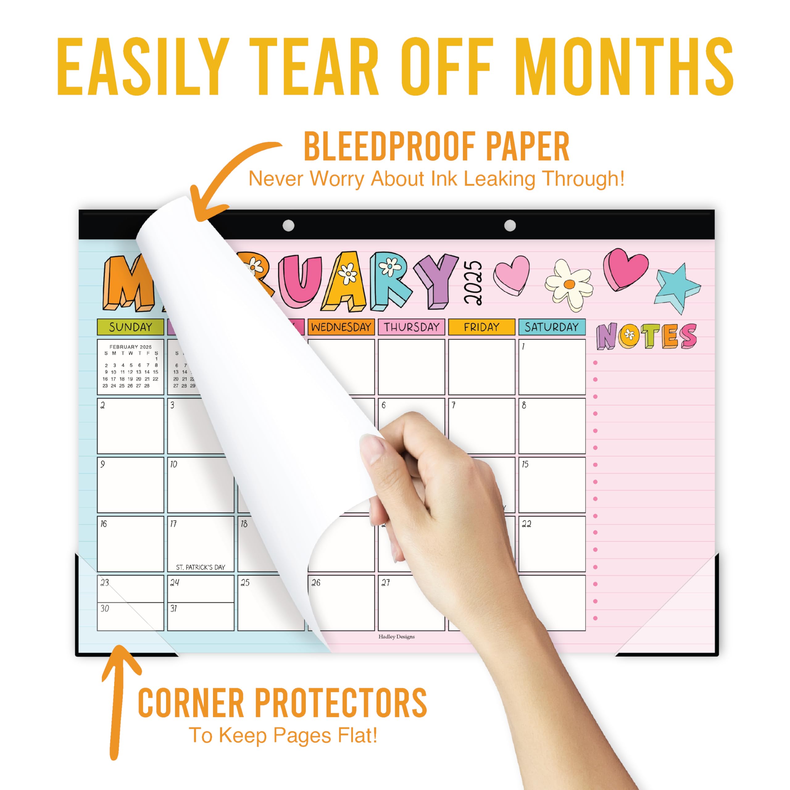 Hadley Designs 2025-2026 Large 18-Month Desk Calendar - 17