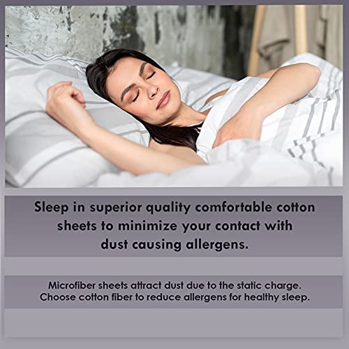 Pizuna Pure 100% Cotton Sheets 6pc King Size - 800 Thread Count Long Staple Cotton Sateen Bedding Set with 15
