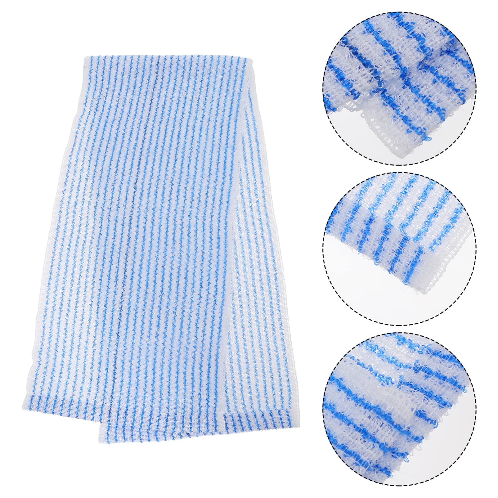 FRCOLOR 3 Pack Exfoliating Back Scrubber Towel - Long Strip Bath Flower for Deep Cleansing & Skin Renewal - Perfect for Shower, Spa, and Exfoliation Routine