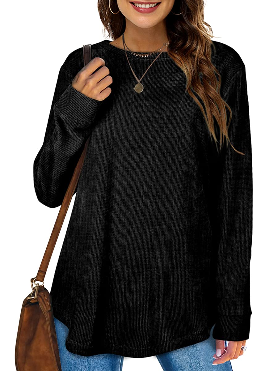 SAMPEEL Women's Casual Sweaters & Tunic Tops for Leggings - Long Sleeve Knit Pullover for Fall & Winter - Perfect for Office, Travel and Daily Wear