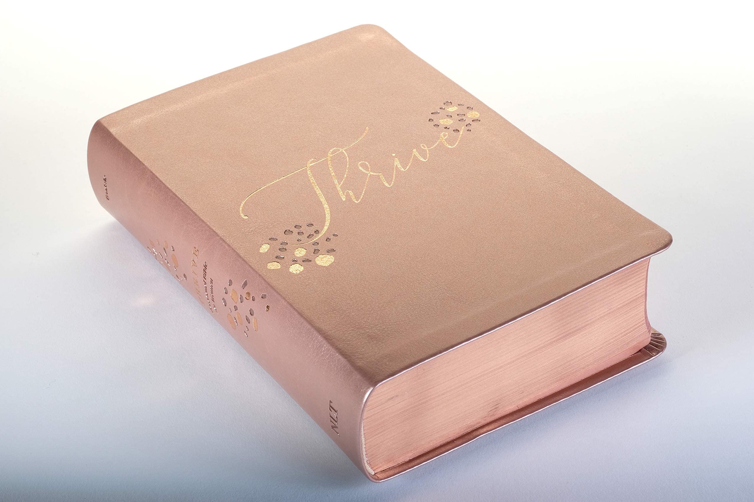 Personalized NLT THRIVE Devotional Bible for Women - Soft Leather-Look Cover with Rose Metallic Accents - Custom Name Engraved - New Living Translation - Perfect Gift for Mother's Day, Baptism & Daily Devotions