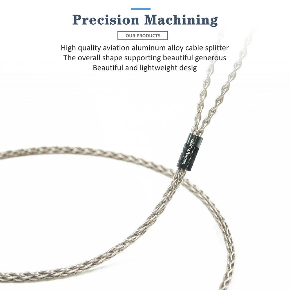 Premium GUCraftsman 6N Silver Headphone Cable for Sony - 2.5mm/4.4mm Balanced Audio Upgrade - Perfect for Audiophiles & Studio Monitoring