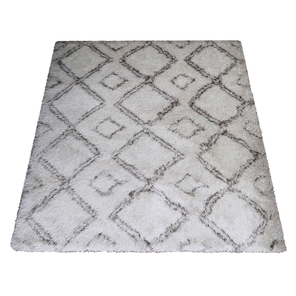 Modern Polygonal Hand Tufted Area Rug - Geometric Boho Chic Floor Carpet for Living Room, Bedroom & Nursery Decor