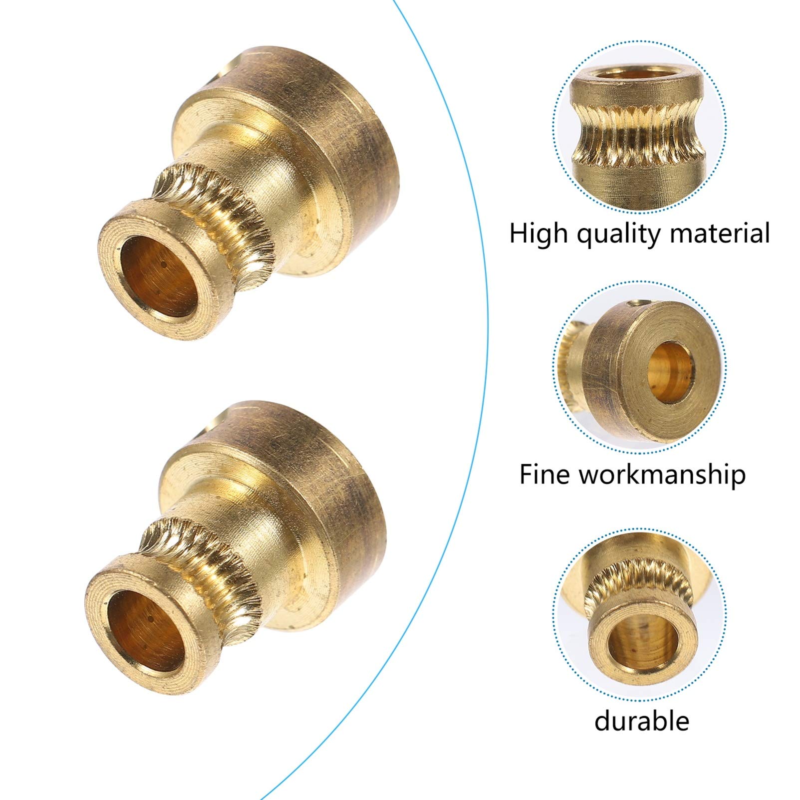 ULTECHNOVO 4pcs Brass Extruder Wheel Drive Gear - 3D Printer Feeding Gear Set for Smooth Filament Extrusion | Perfect for Creality Ender 3, CR-10, DIY 3D Printing Projects