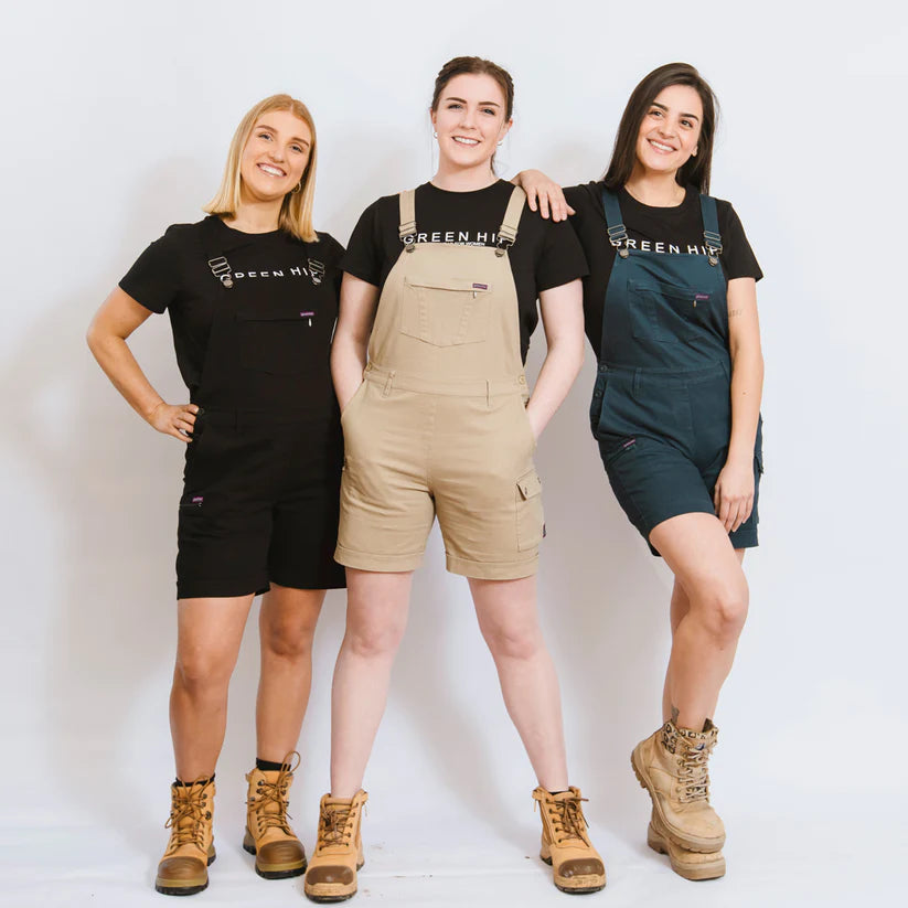 Women's Denim Shortalls - Comfortable Stretch Workwear Jumpsuit for Women | Perfect for Casual Work, Gardening & Outdoor Activities