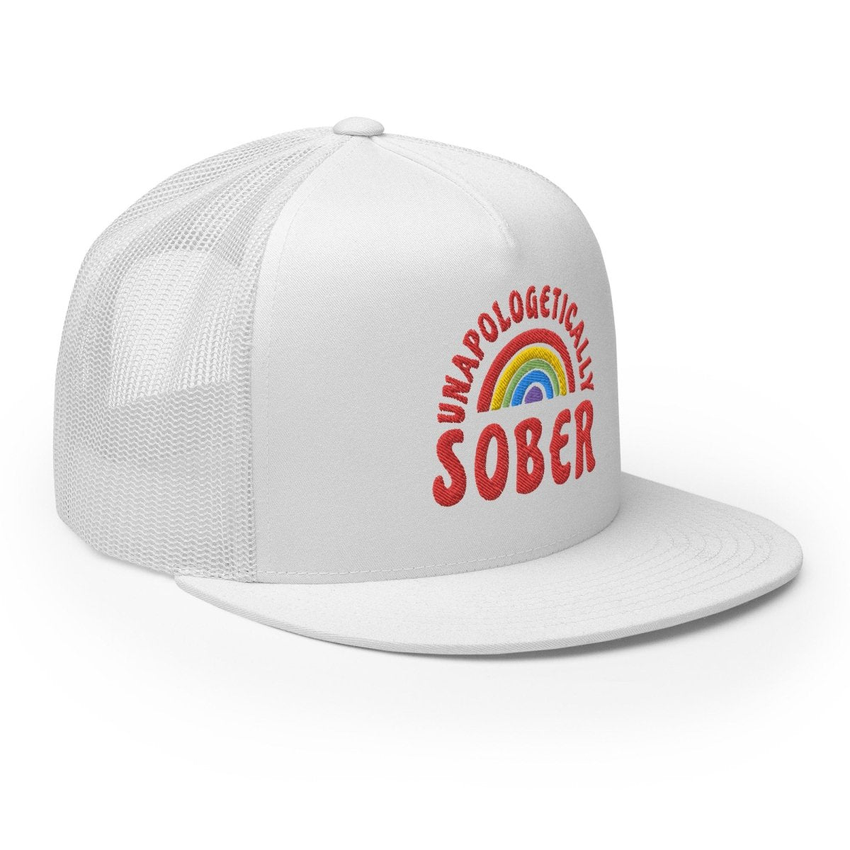 Unapologetically Sober Embroidered Trucker Hat - Stylish Recovery Support Cap for AA Meetings & Sober Living - Perfect for Addiction Recovery Gifts & Sober Life Celebration