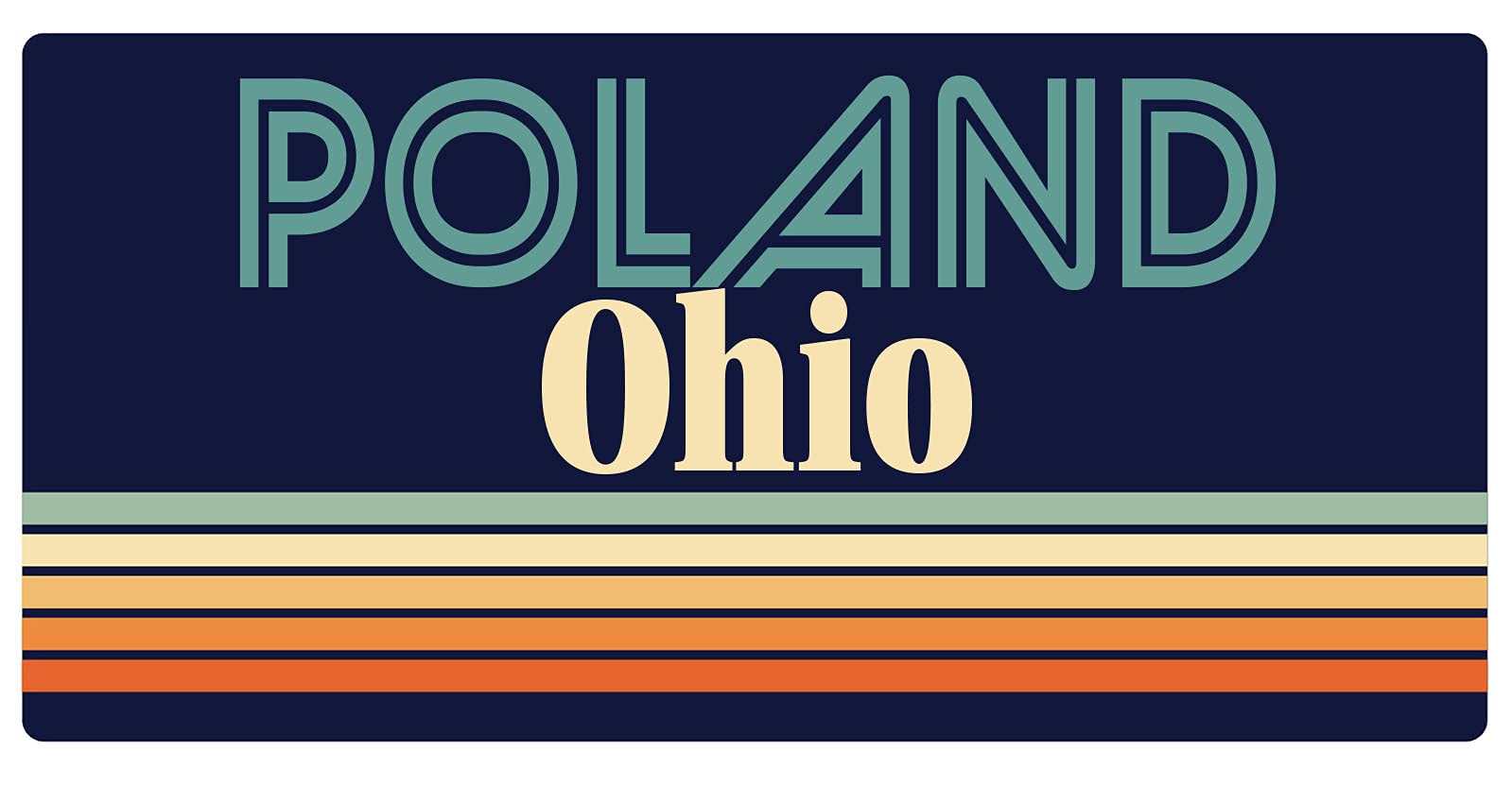 Poland Ohio 5 x 2.5-Inch Retro Fridge Magnet - Vintage Souvenir & Decorative Refrigerator Magnet for Home, Office, or Gift