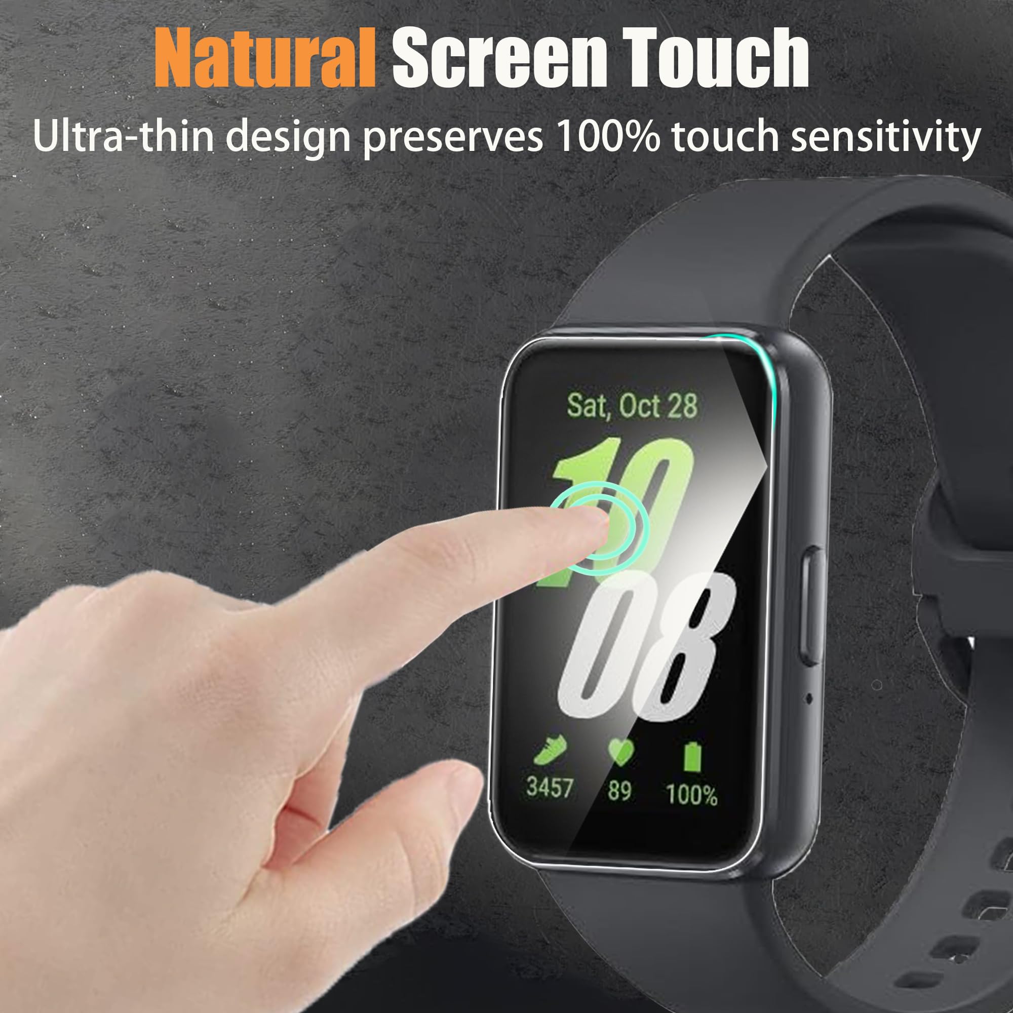 RLQA Fitness Tracker Screen Protector [6 Pack] - Full Coverage TPU Clear Film for RLQA Band 3 1.47
