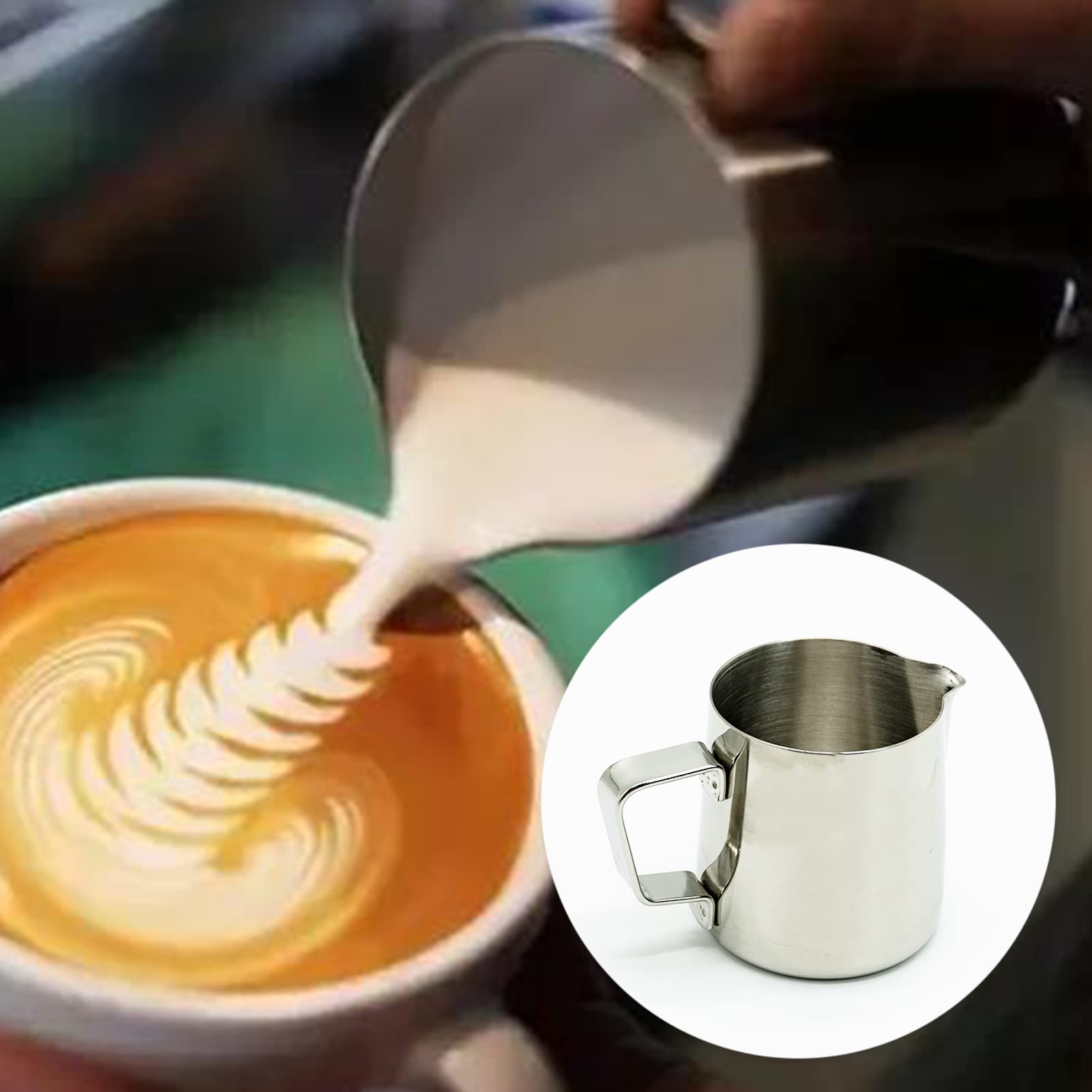 200ml Stainless Steel Milk Frothing Pitcher with Measurement Mark - Barista Grade Milk Jug for Perfect Cappuccino, Latte & Espresso Foam - Ideal for Home Coffee Makers & Professional Cafes