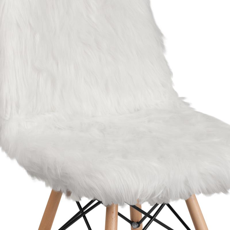 Calvin Shaggy Dog Light Pink Accent Chair - Plush Velvet Upholstered Lounge Chair for Living Room, Bedroom, or Office - Cozy Reading Nook & Stylish Home Decor