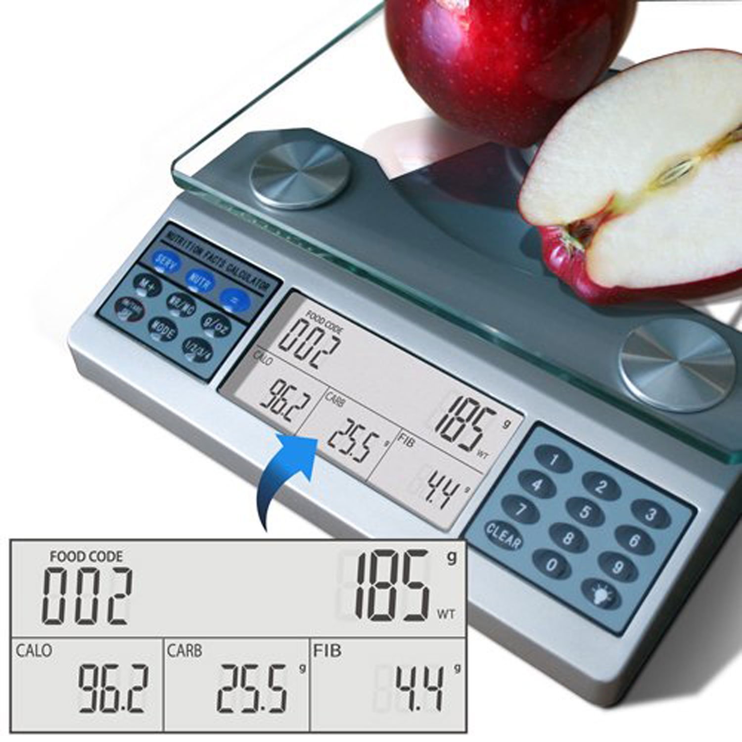 Eat Smart Digital Nutrition Food Scale with Nutrient Calculator - Precise Diet Tracking for Weight Loss, Meal Prep & Healthy Eating - Perfect for Kitchen, Gym & Home Use