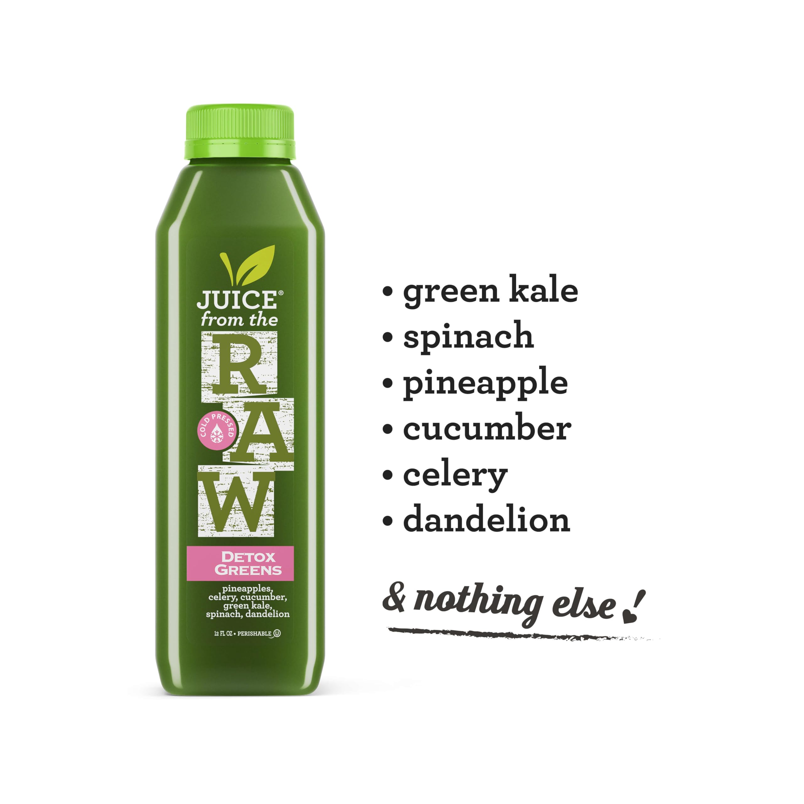 **Juice Cleanse & Detox - Maintenance Greens by Juice From the RAW® - 100% Raw Cold-Pressed Juices for Weight Loss & Body Detox (30 Pack, 12 oz Bottles) - Perfect for Post-Workout Recovery & Healthy Lifestyle**