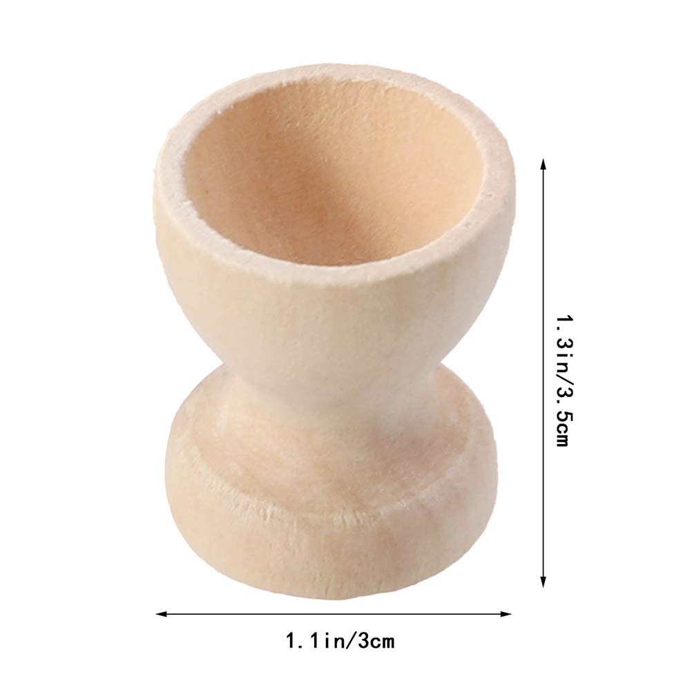 PRETYZOOM 12-Piece Wooden Egg Holder Set - Kitchen Countertop & Refrigerator Egg Storage Tray - Natural Wood Egg Cups for Home Organization, Breakfast Display & Party Favors - Perfect for Easter Decor, Farmhouse Kitchen & Brunch Serving