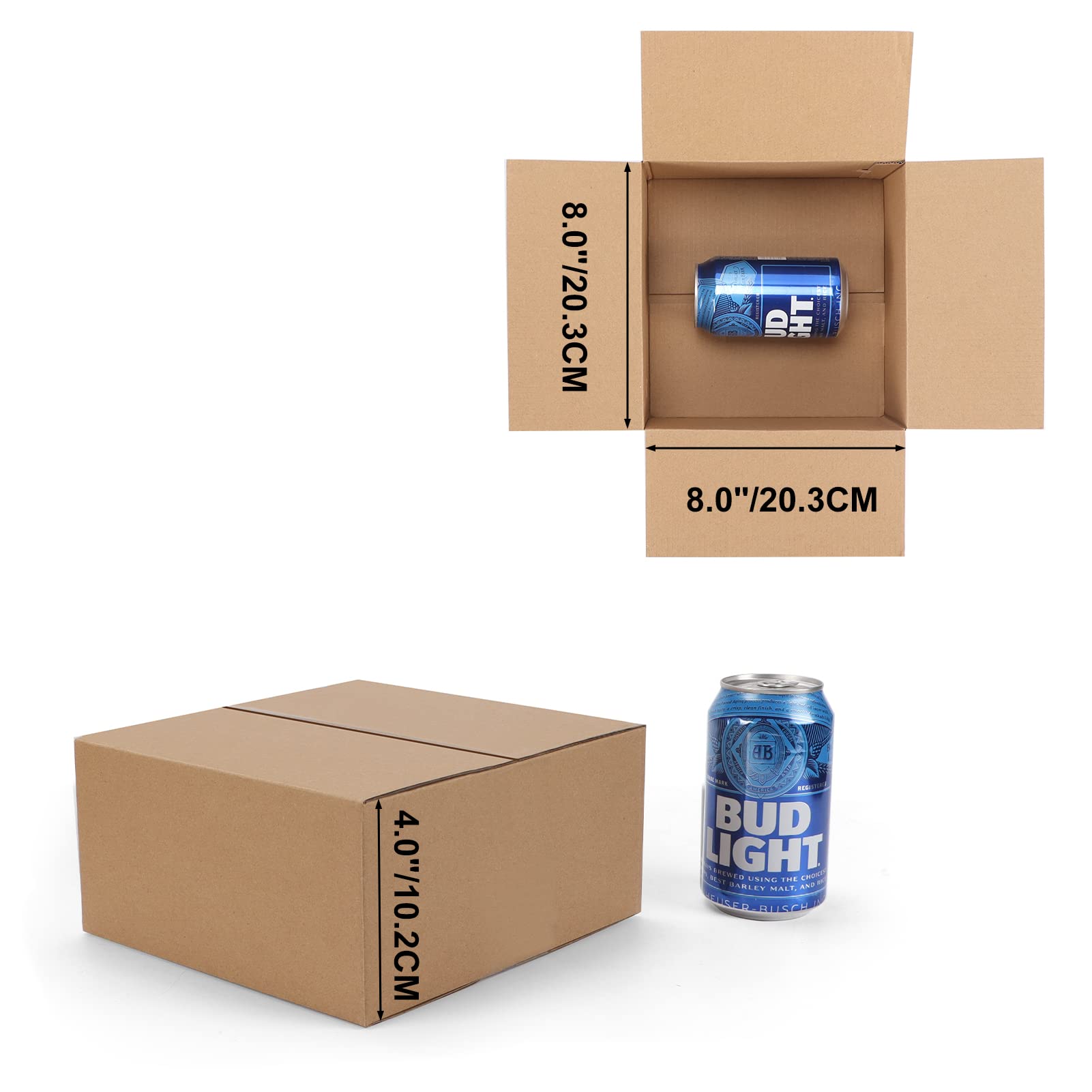 CRUGLA 40 Packs 8x8x4 Corrugated Cardboard Shipping Boxes - Durable Mailers for Small Business Packaging & Ecommerce Shipping | Perfect for Amazon FBA, USPS, UPS & Home Storage