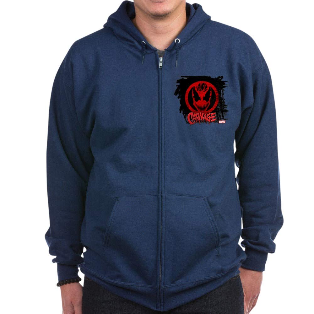 Carnage Chalk Zip Hoodie for Men & Women - Dark Pullover Hooded Sweatshirt - Casual Streetwear for Marvel Fans & Comic Lovers - Perfect for Cosplay, Gifts & Everyday Wear