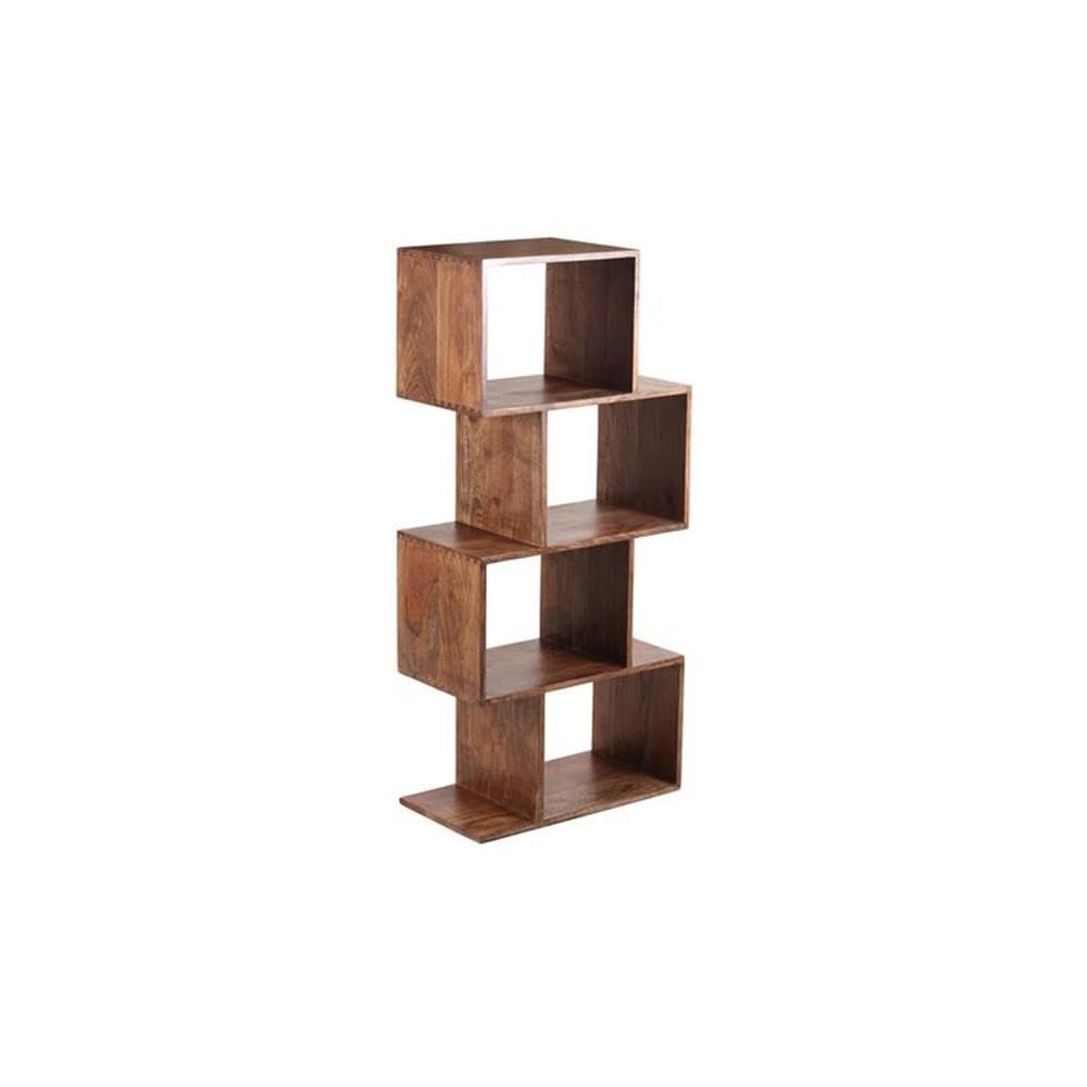 Hawthorne Collections Portola Solid Acacia Wood Bookcase - Brown Wooden Bookshelf for Home Office, Living Room & Bedroom Storage