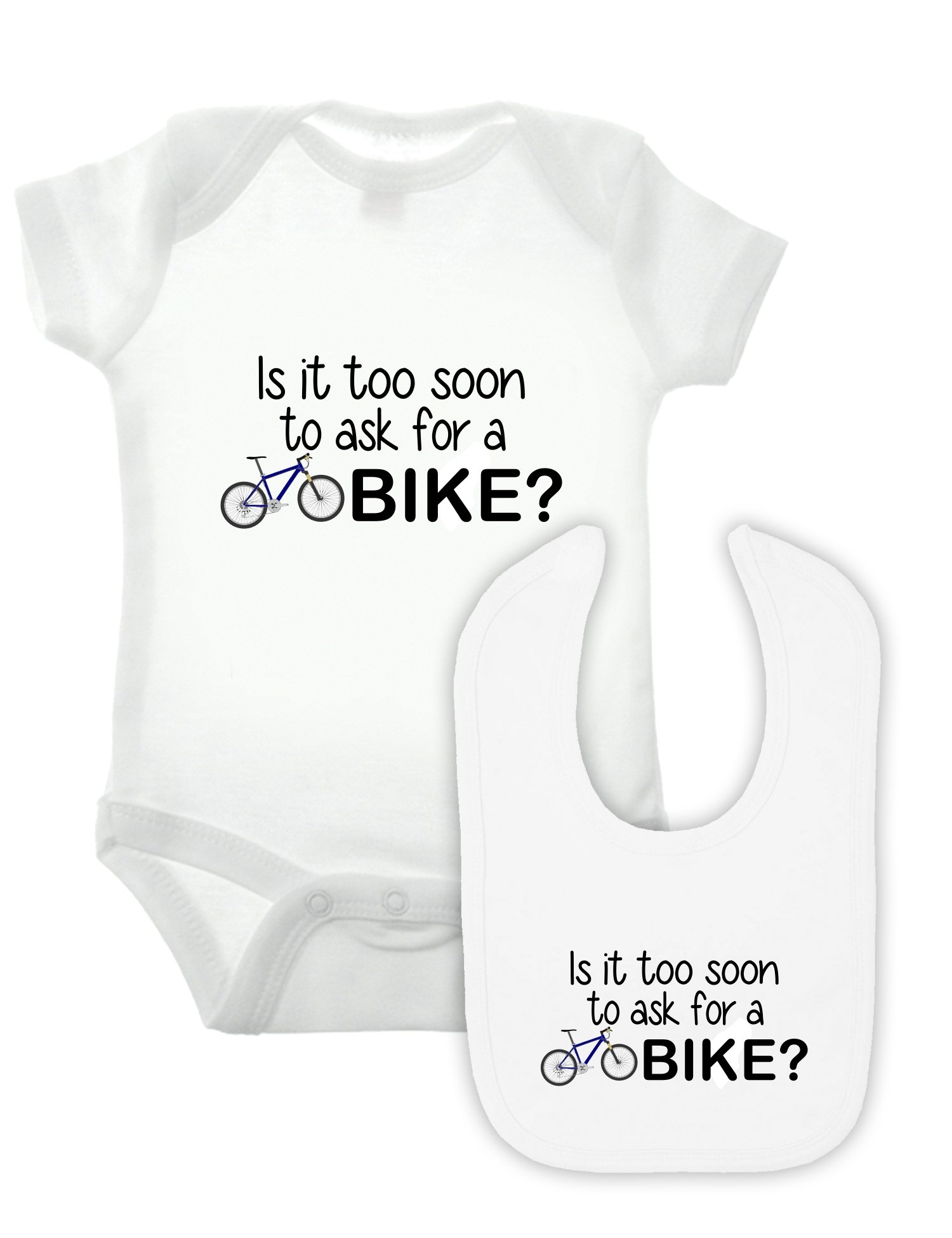 Bullshirt Bike Baby Bodysuit and Bib Set - 2-Pack for Newborns & Infants | Perfect for Bike Rides, Outdoor Adventures & Family Photos
