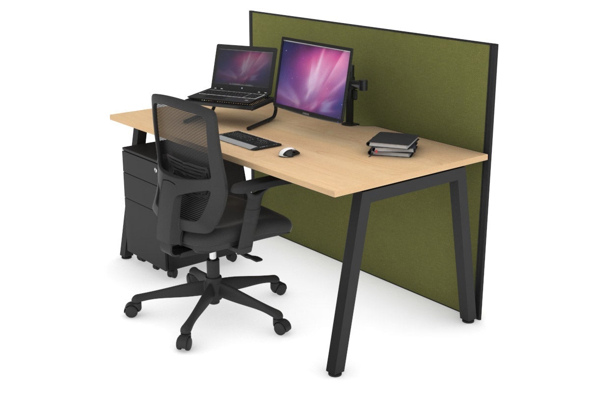 Horizon Quadro A Legs Office Desk - 1600L x 800W with Cable Management Scallop | Modern Workstation for Home Office, Study Room & Small Business Spaces