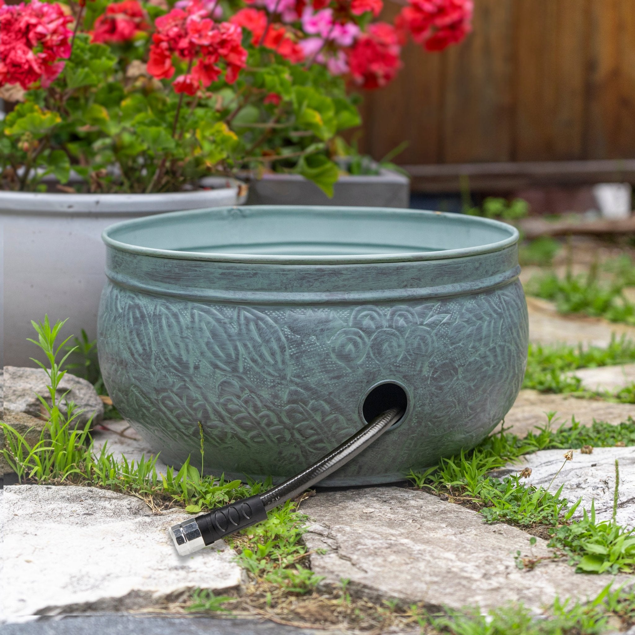 Key West Hose Pot - Durable Garden Hose Holder for Outdoor Watering, Storage & Organization | Perfect for Patio, Yard & Garage Use