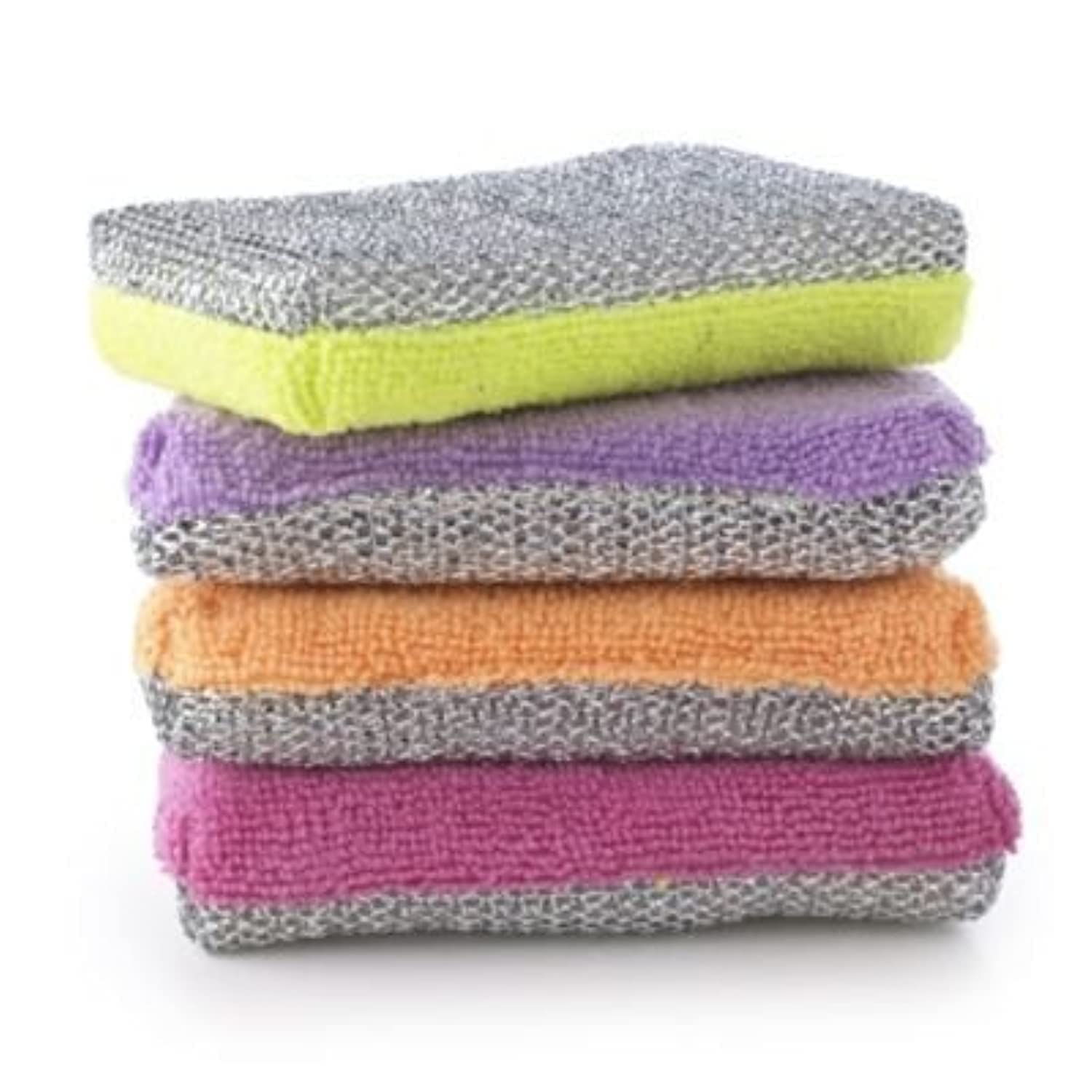 Lakeland Microfiber Dual-Sided Kitchen Sponges - Soft & Abrasive Cleaning Sponges for Dishes, Countertops, Sinks | Non-Scratch Scrub Sponges for All Kitchen Cleaning Needs