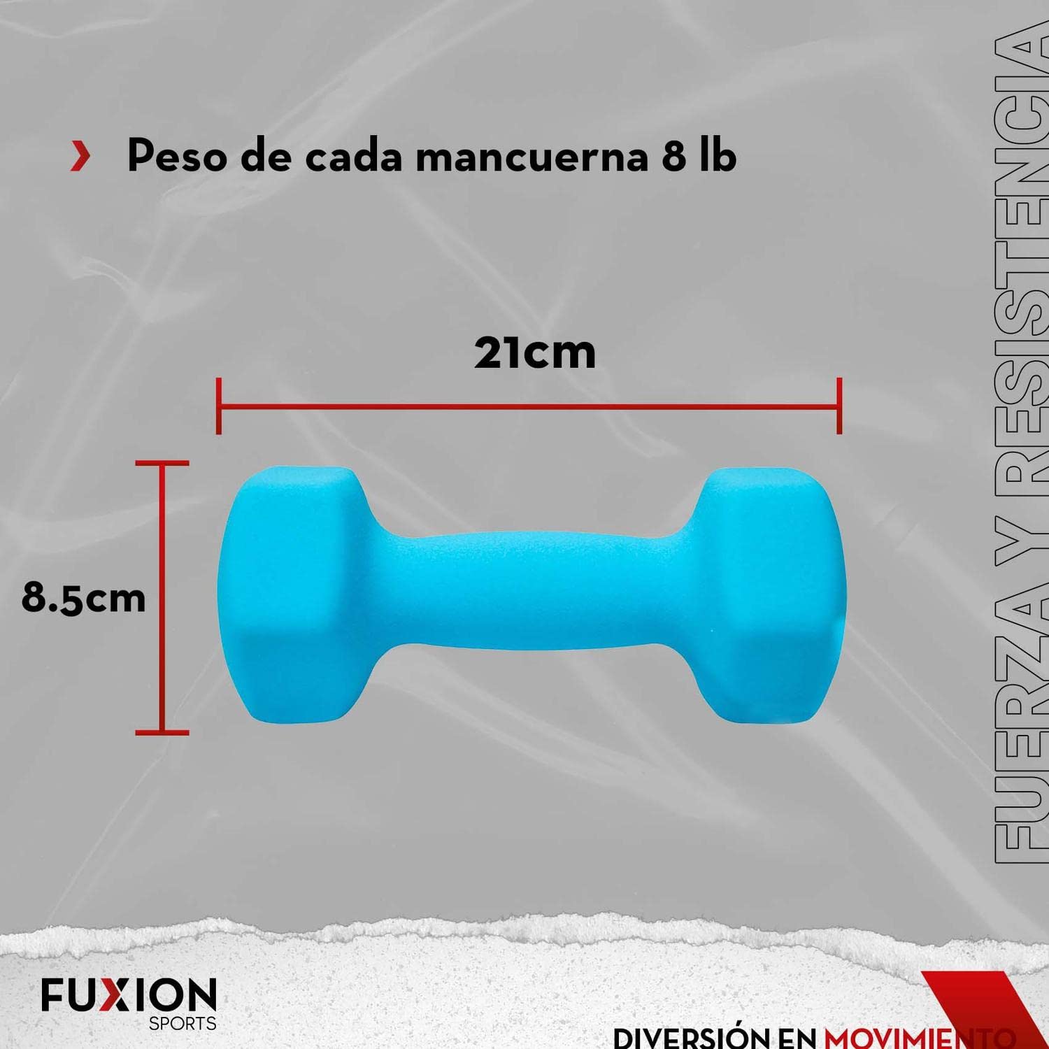 FUXION Neoprene Dumbbell Hand Weights - Set of 2 Hexagon Non-Slip Exercise Weights for Home Gym, Yoga, Pilates & Strength Training - Perfect for Toning, Cardio & Full Body Workouts