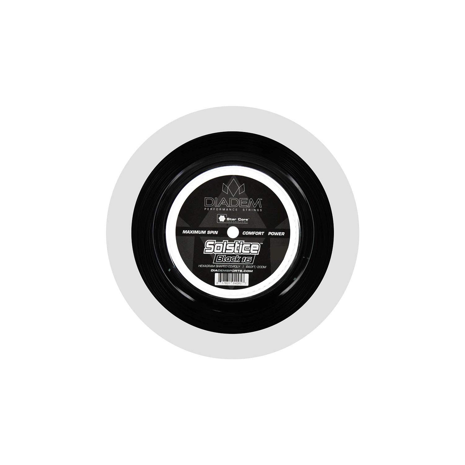DIADEM Solstice Black Reel - 16 (1.30mm) Tennis Stringing Machine Reel - Premium Black Tennis String for Pro Players & Coaches - Perfect for Tournament Play & Daily Practice