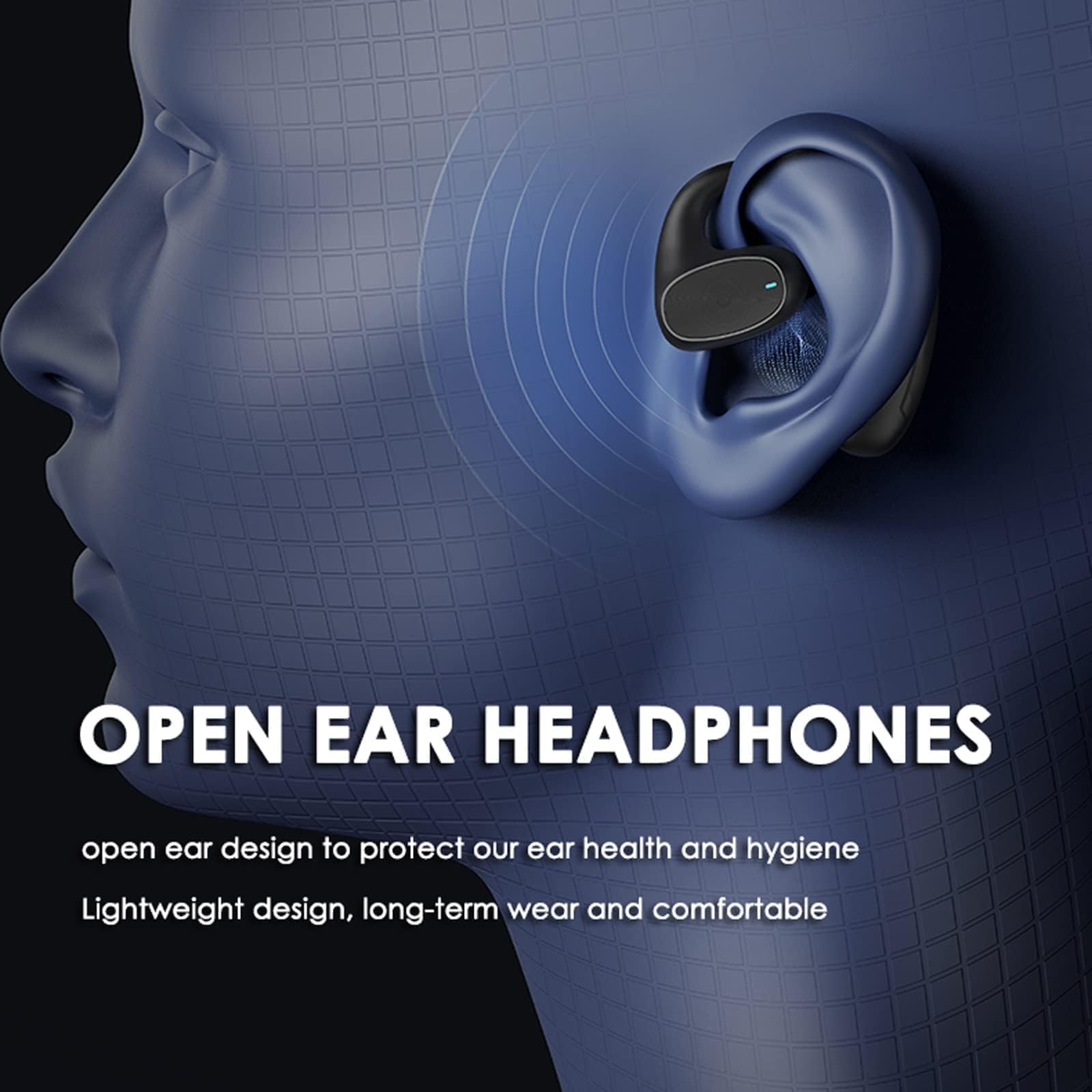 Open Ear Wireless Bluetooth Headphones for Running & Gym - Sweatproof Air Conduction Earbuds with Secure Ear Hooks for Cycling, Workouts & Outdoor Sports | Perfect for Jogging, Training & Active Lifestyles