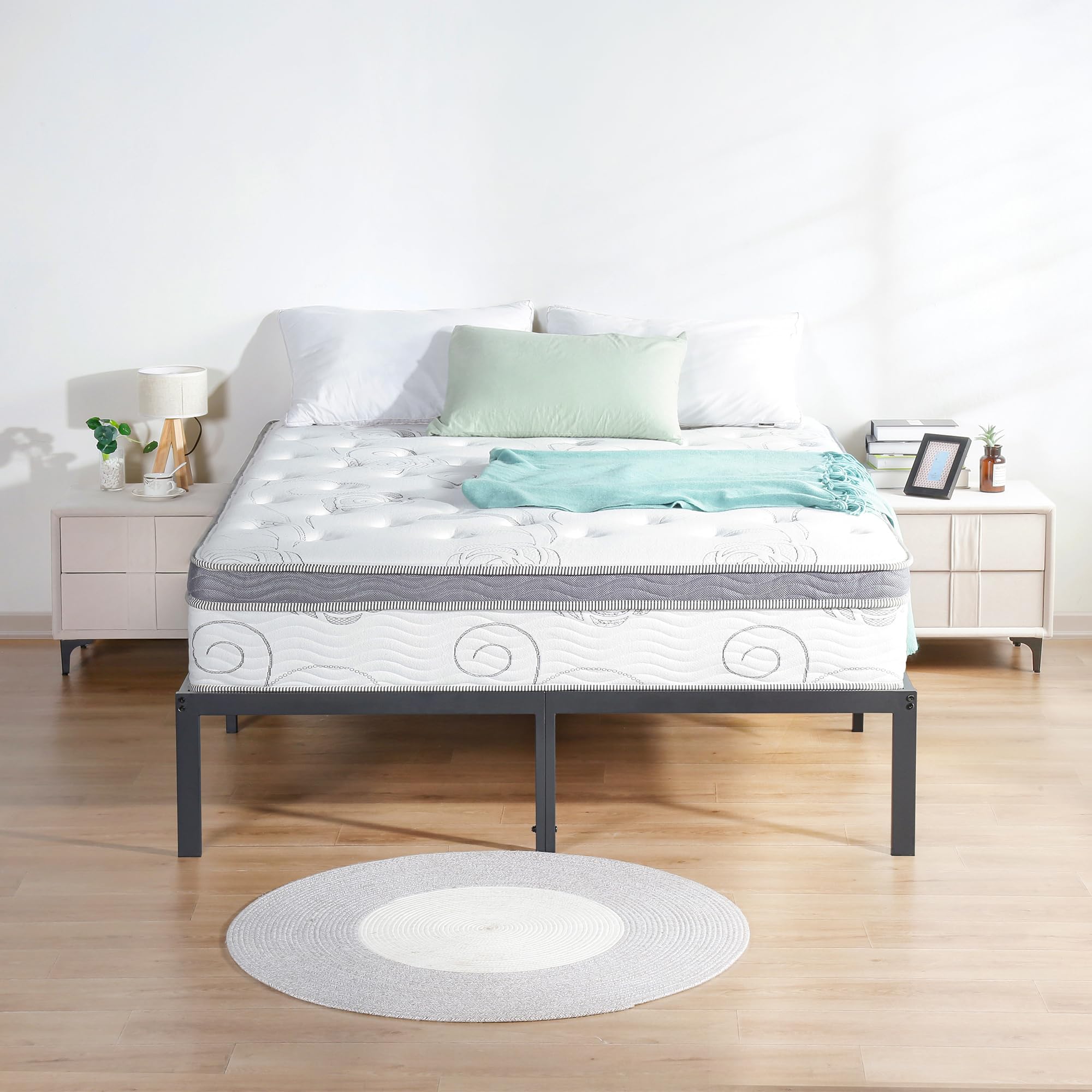 Olee Sleep 12 Inch Hybrid Queen Mattress - Gel Infused Memory Foam & Pocket Springs for Support & Pressure Relief - CertiPUR-US Certified Firm Mattress in a Box - Perfect for Back Pain Relief & Side Sleepers