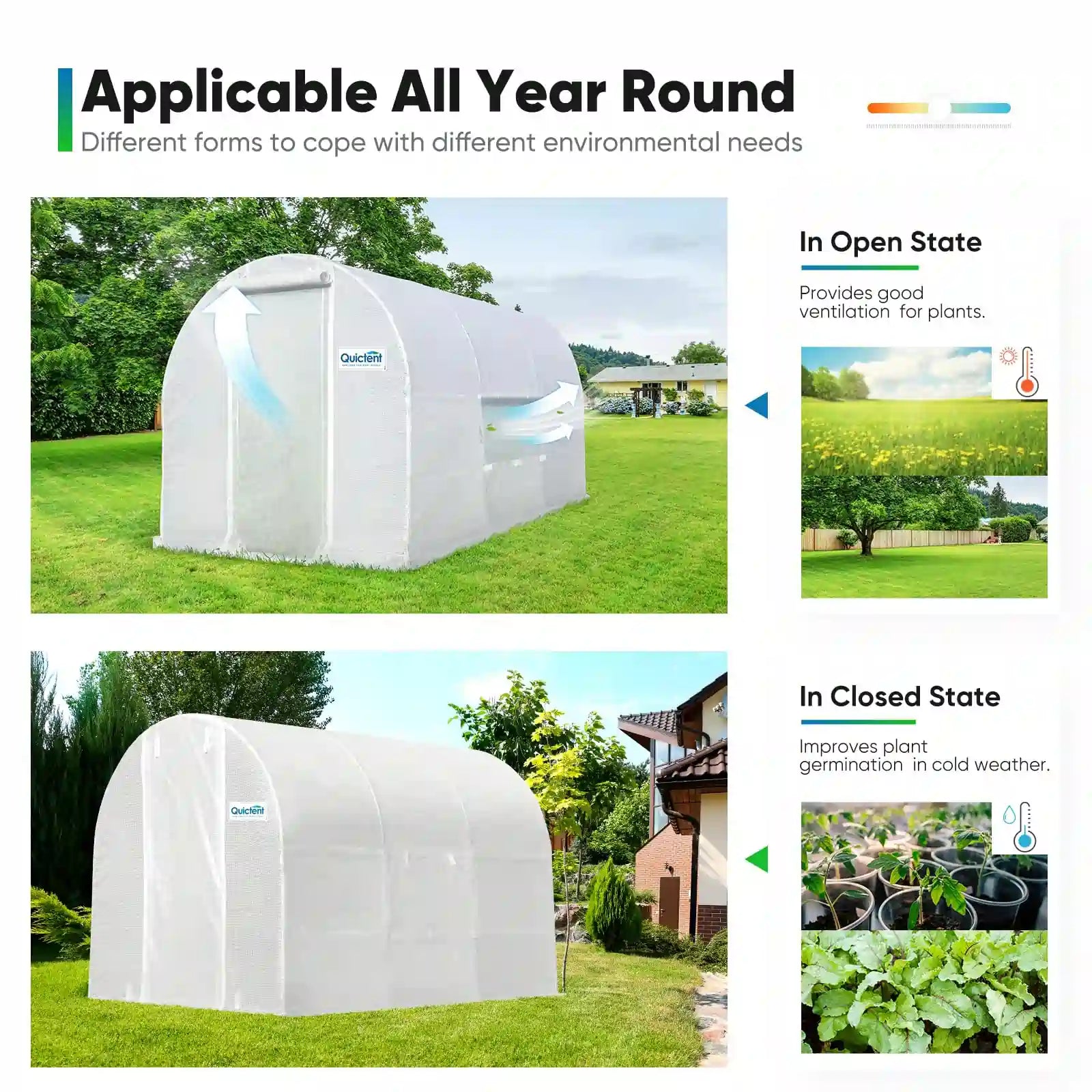 10' x 6.6' x 6.6' Premium Walk-in Greenhouse for Outdoor Gardening - Perfect for Growing Vegetables, Flowers & Herbs in Backyard or Patio