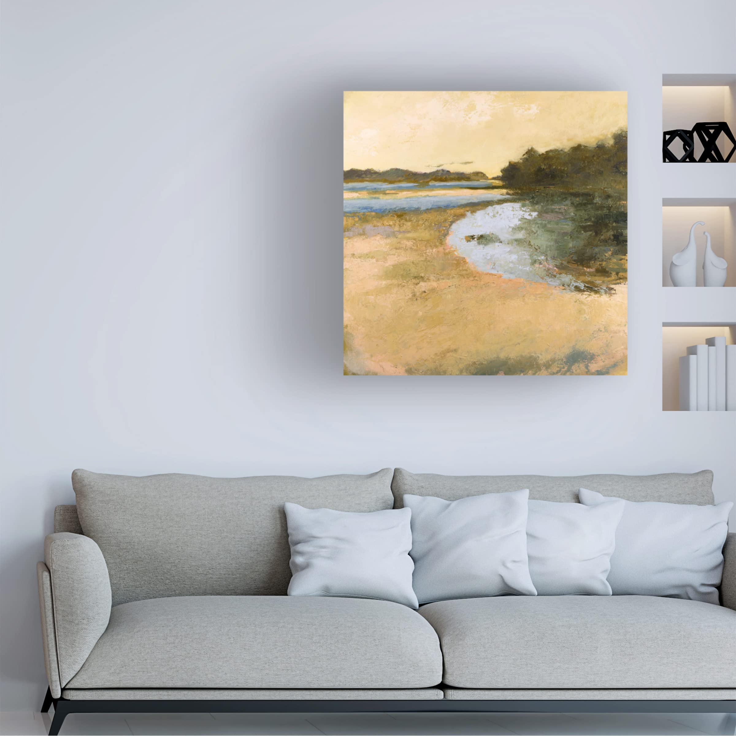 Toby Gordon 'Brave Boat Harbor' Canvas Wall Art Print - Coastal Landscape Painting for Living Room, Bedroom & Office Decor