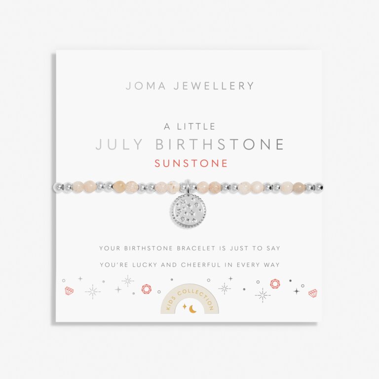 Joma Jewelry Bracelet for Kids - July Birthstone Charm Bracelet for Girls | Perfect Birthday Gift, Baby Shower Present & Special Occasion Accessory