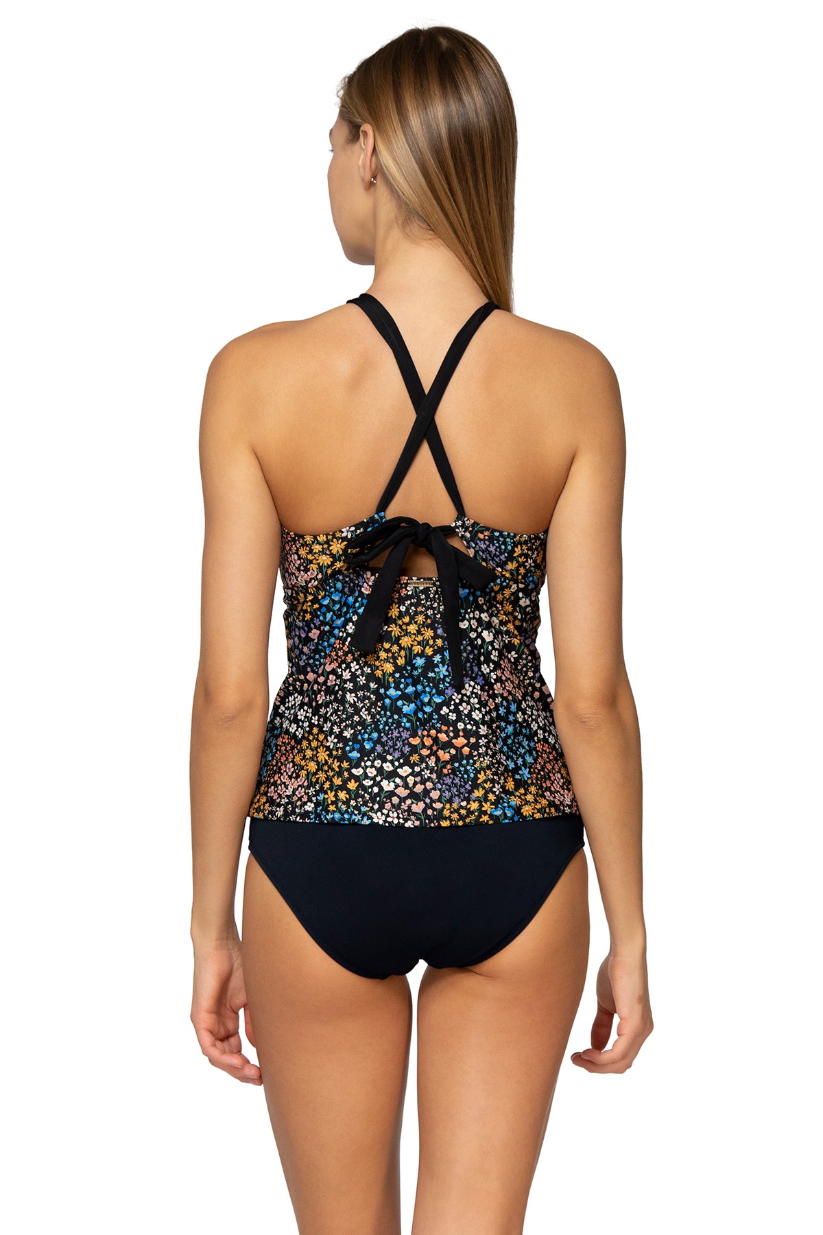Mia Tankini Sunbloom - Women's Floral Print Swimwear Top with Adjustable Straps & Built-in Bra | Perfect for Beach, Pool, Vacation & Summer Water Activities