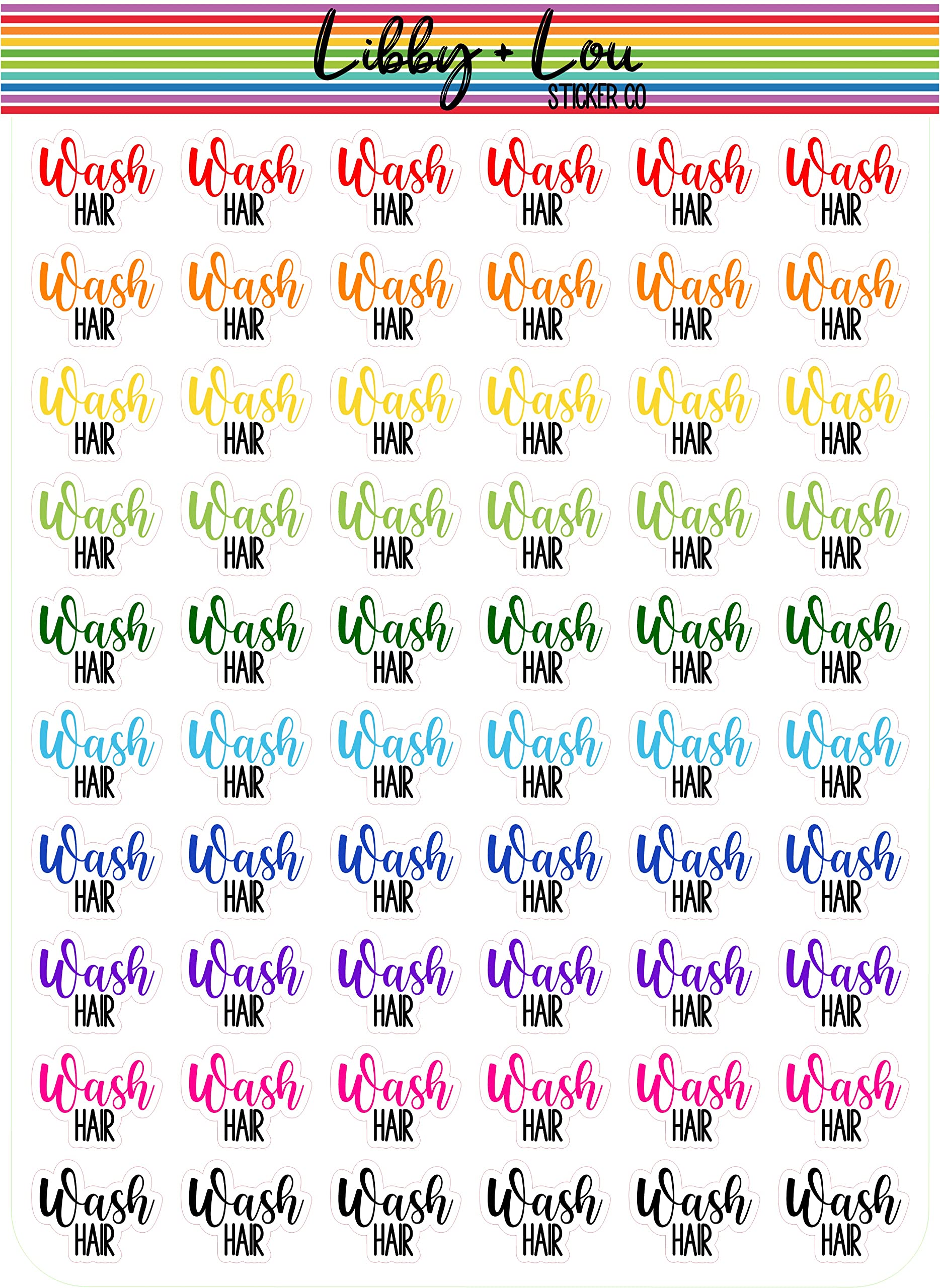 Hair Wash Planner Stickers - Organize Shower Routine | Libby & Lou