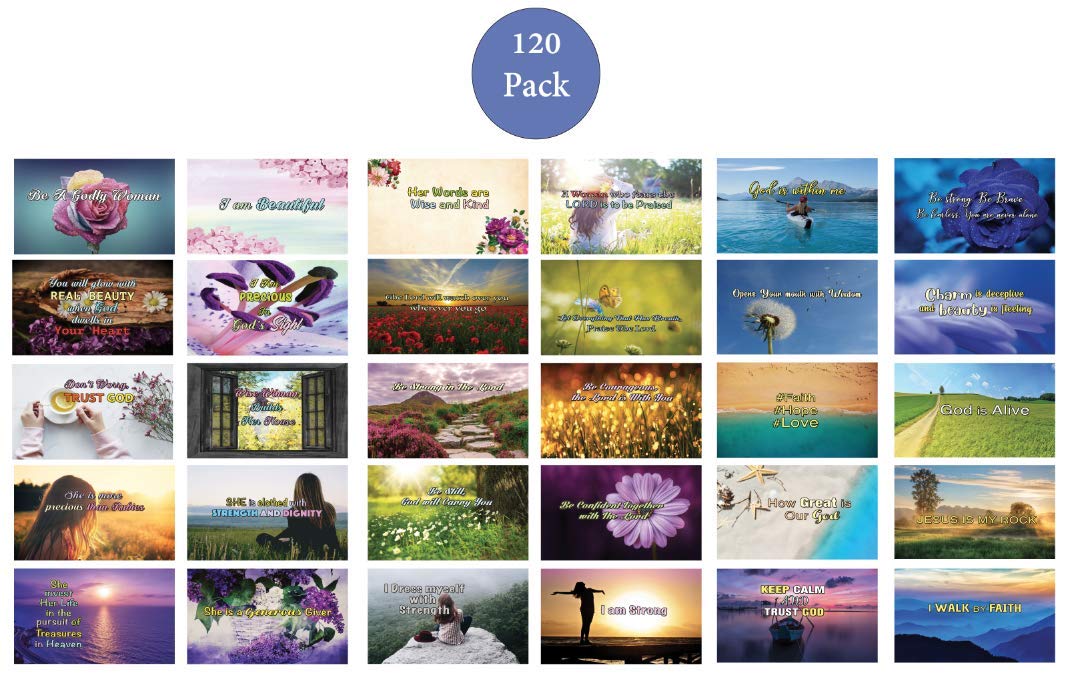Inspirational Daily Devotional Cards for Women - NIV Bible Study Cards (30 Cards x 4 Sets) - Perfect for Morning Meditation, Bible Study Groups & Personal Spiritual Growth