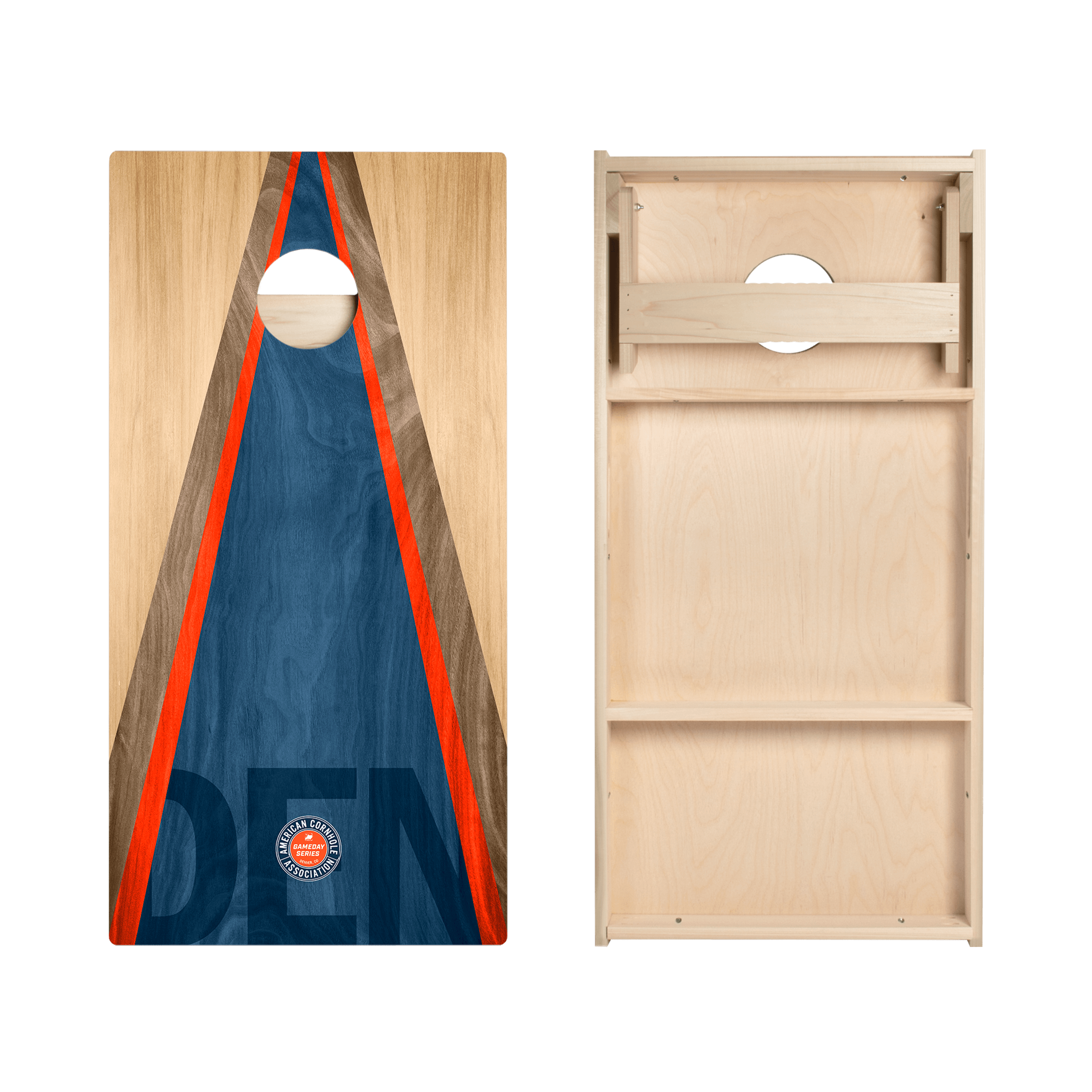 Denver Broncos Football Cornhole Game Set - Premium Triangle Star Design for Tailgating, Backyard Parties & Outdoor Fun