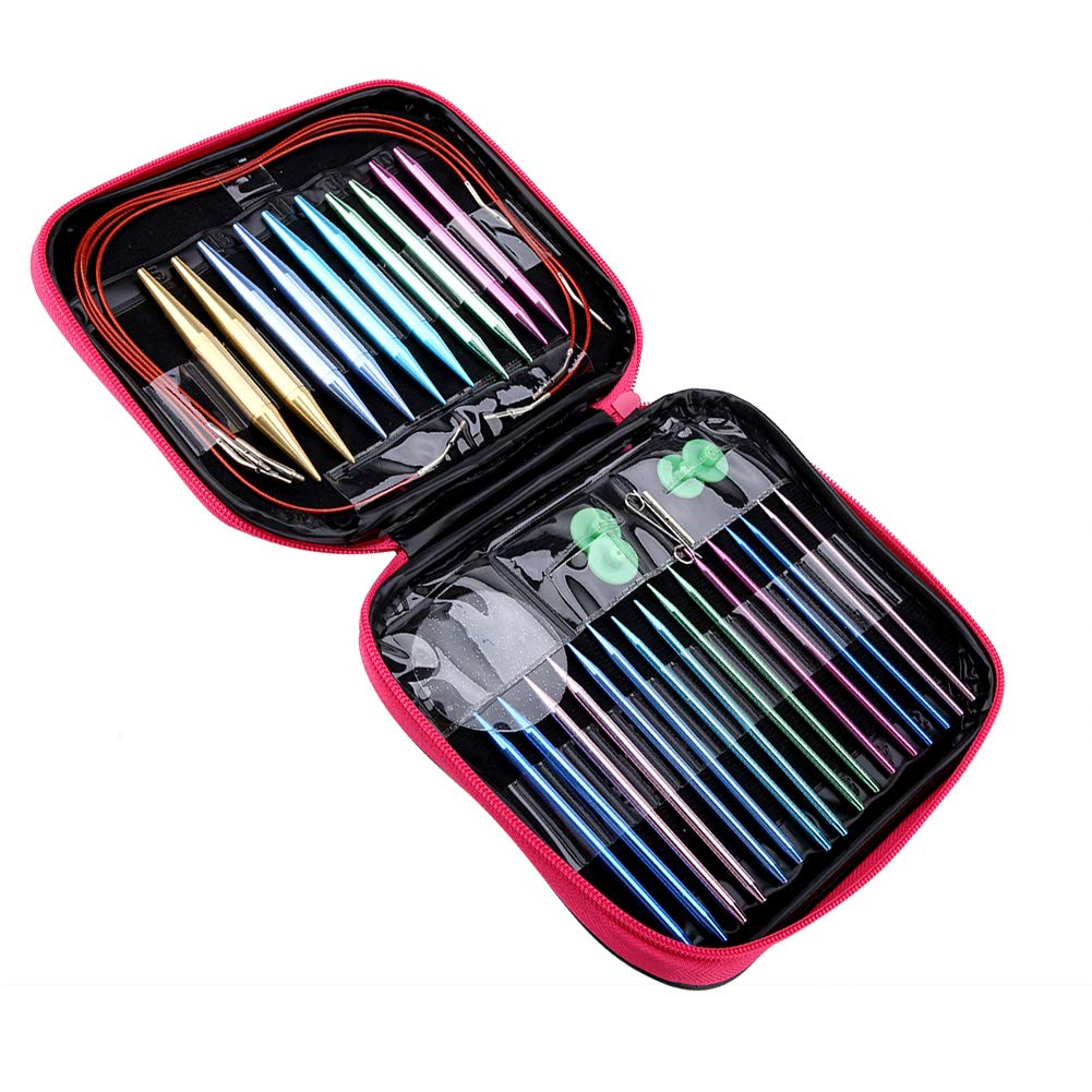 **Interchangeable Circular Knitting Needles Set - Colorful DIY Knitting Kit for Home Craft, Weaving & Crocheting | Perfect for Scarves, Hats, Sweaters & Blankets**