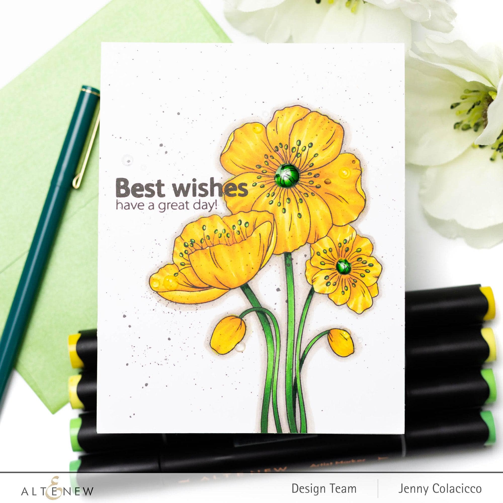 Iceland Poppies Outline Stamp Set for Painting - DIY Floral Art Stamps for Scrapbooking, Card Making & Home Decor