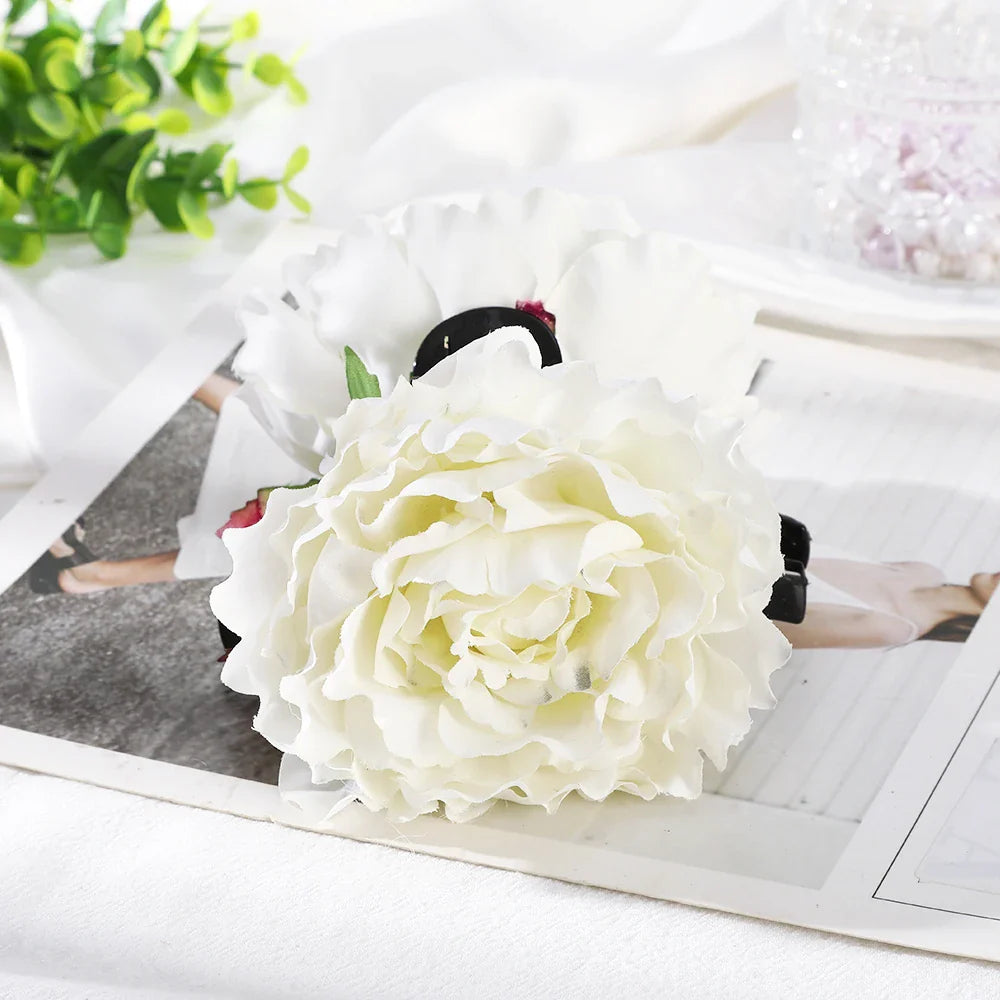 Haimeikang Large Flower Hair Clips for Women - Thick Hair Barrettes, Crab Claw Hairpins, Summer Fashion Hair Accessories for Weddings, Parties, and Everyday Wear