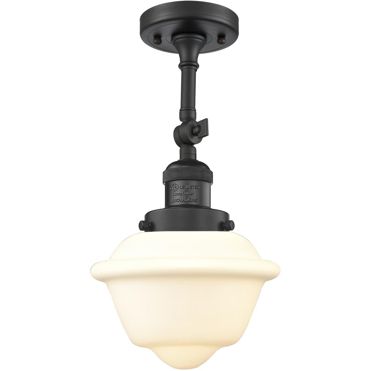 Innovations 201F-BK-G531-LED Matte Black Semi-Flush Mount Ceiling Light Fixture - Energy Efficient LED Lighting for Bedroom, Hallway & Kitchen