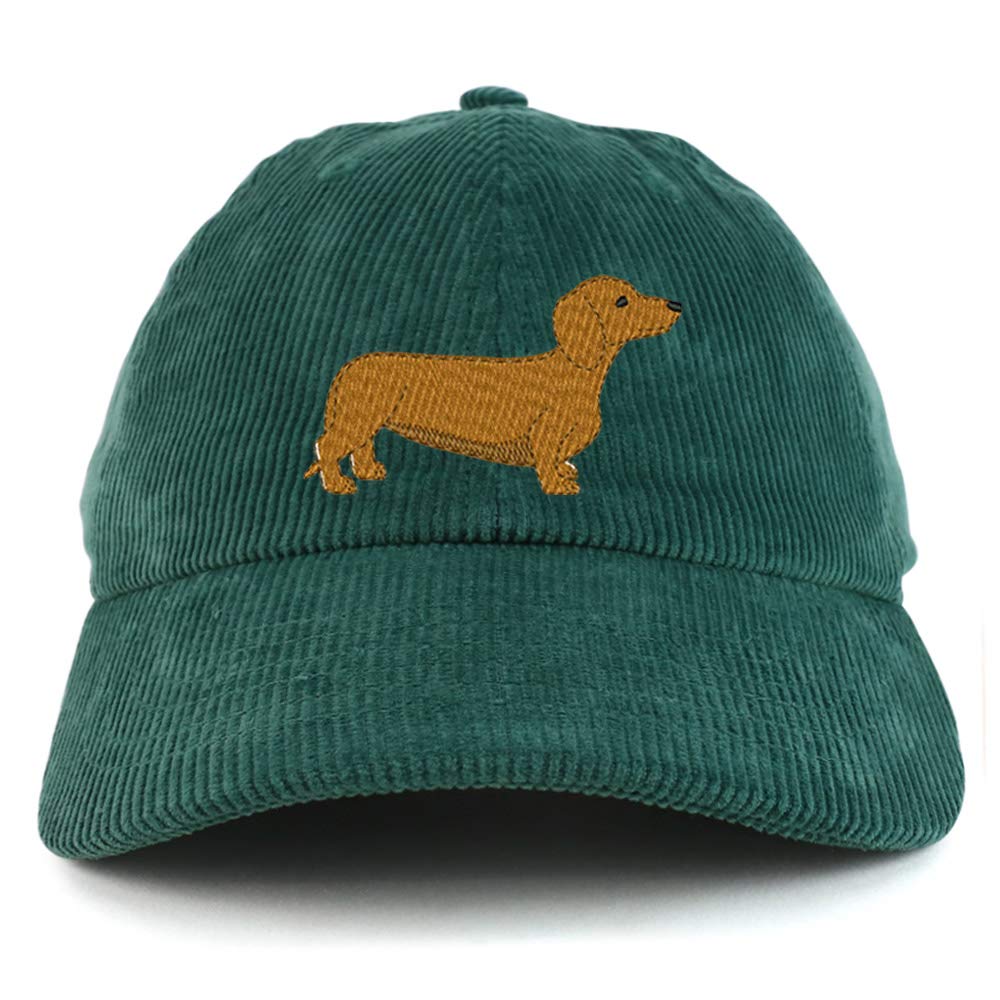 Trendy Dachshund Dog Cotton Corduroy Baseball Cap - Cute Unstructured Adjustable Hat for Women & Men - Perfect for Casual Outfits, Outdoor Activities and Dog Lovers Fashion