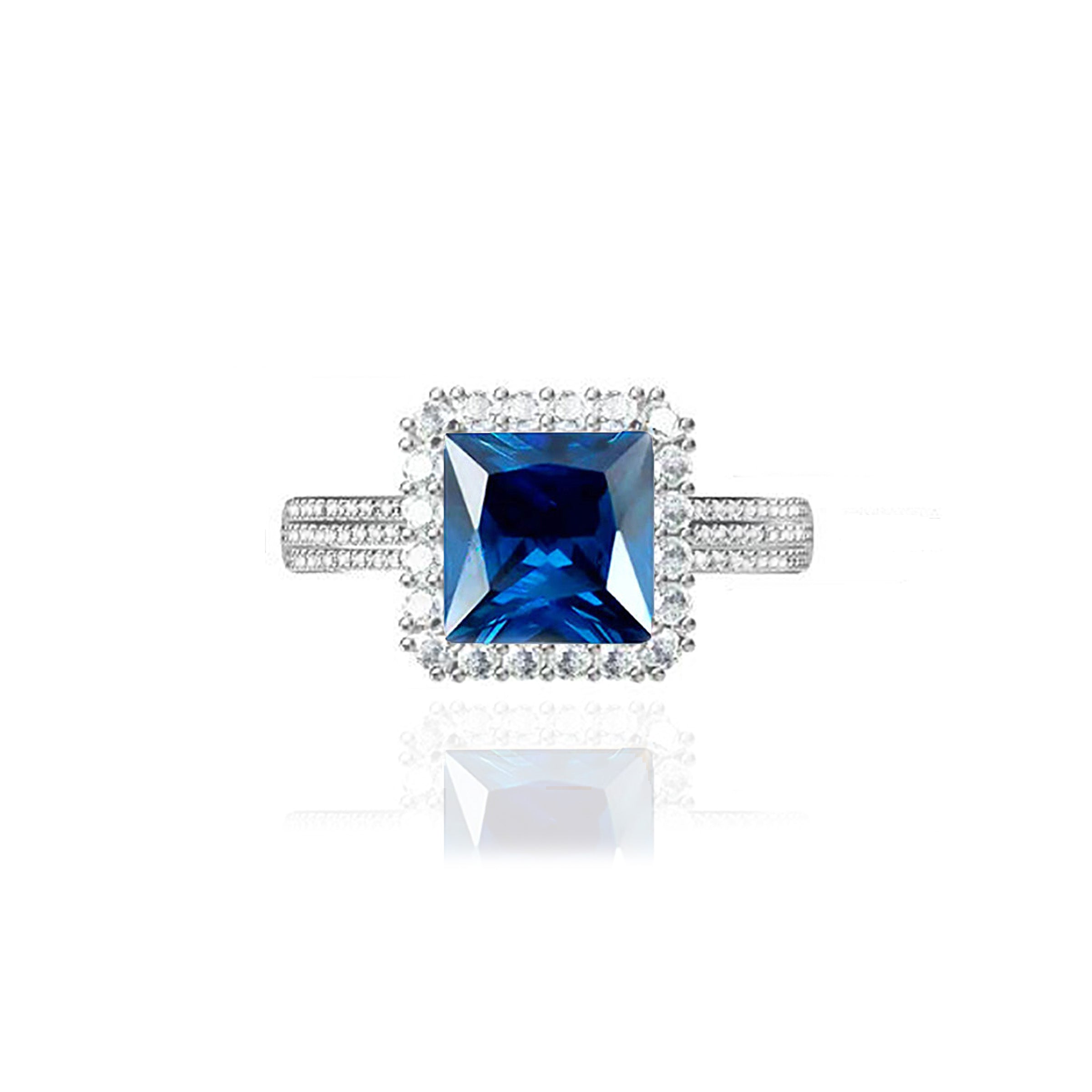 Princess Cut Moissanite Ring in Amber Dusk - Elegant Ashes Jewelry for Women | Perfect for Weddings, Anniversaries & Special Occasions