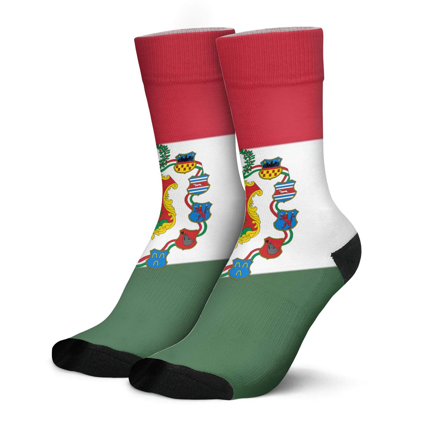 Hungary Flag Heritage Running Socks - Moisture Wicking Compression Crew Socks for Men & Women - Perfect for Sports, Jogging, and Gym Workouts