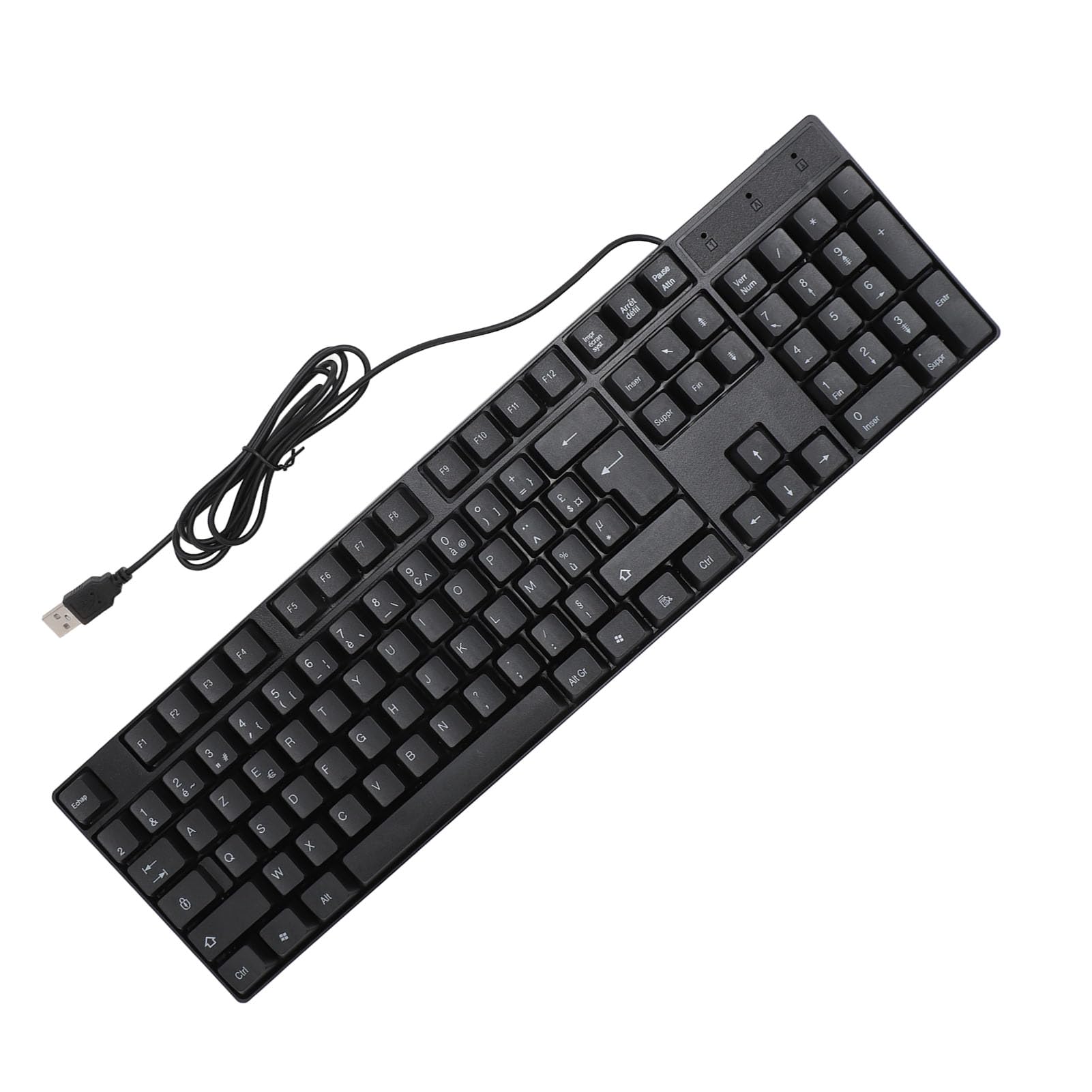 104-Key Ergonomic USB Gaming Keyboard - French AZERTY for Office & Laptop
