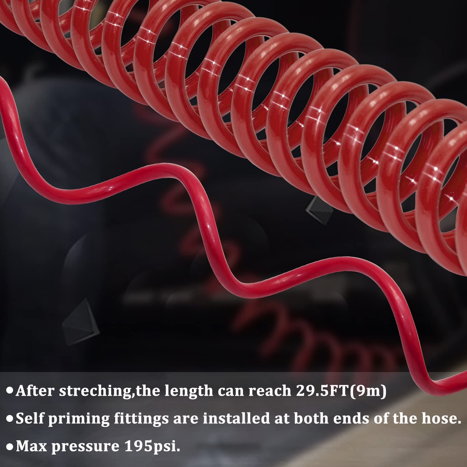 CheeMuii 9m Red Truck Dust Air Blow Gun Kit - Heavy Duty Cleaning Tool with Long Nozzle & Hose for Automotive, Workshop & Industrial Use