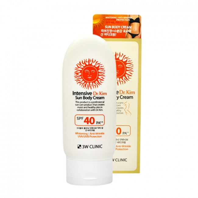 Dr.Kim Sun 3W CLINIC Intensive Body Cream SPF40 PA++ 150g - Sun Protection & Moisturizing for Dry Skin - Perfect for Daily Use, Outdoor Activities & Travel