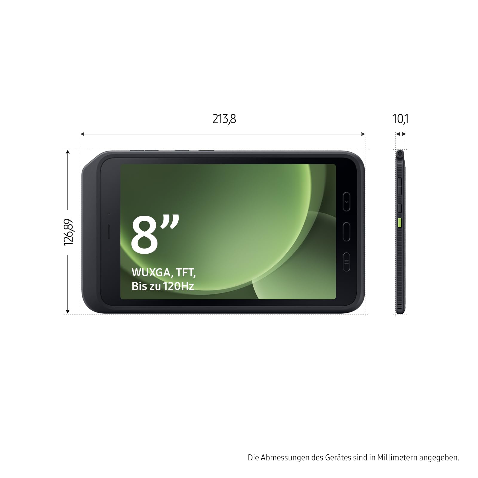 Samsung Galaxy Tab Active5 WiFi Enterprise Edition - 8 Inch Rugged Android Tablet, 128GB Storage, 5050mAh Battery, Business Tablet (Green) - Perfect for Construction Sites, Warehouses & Outdoor Work