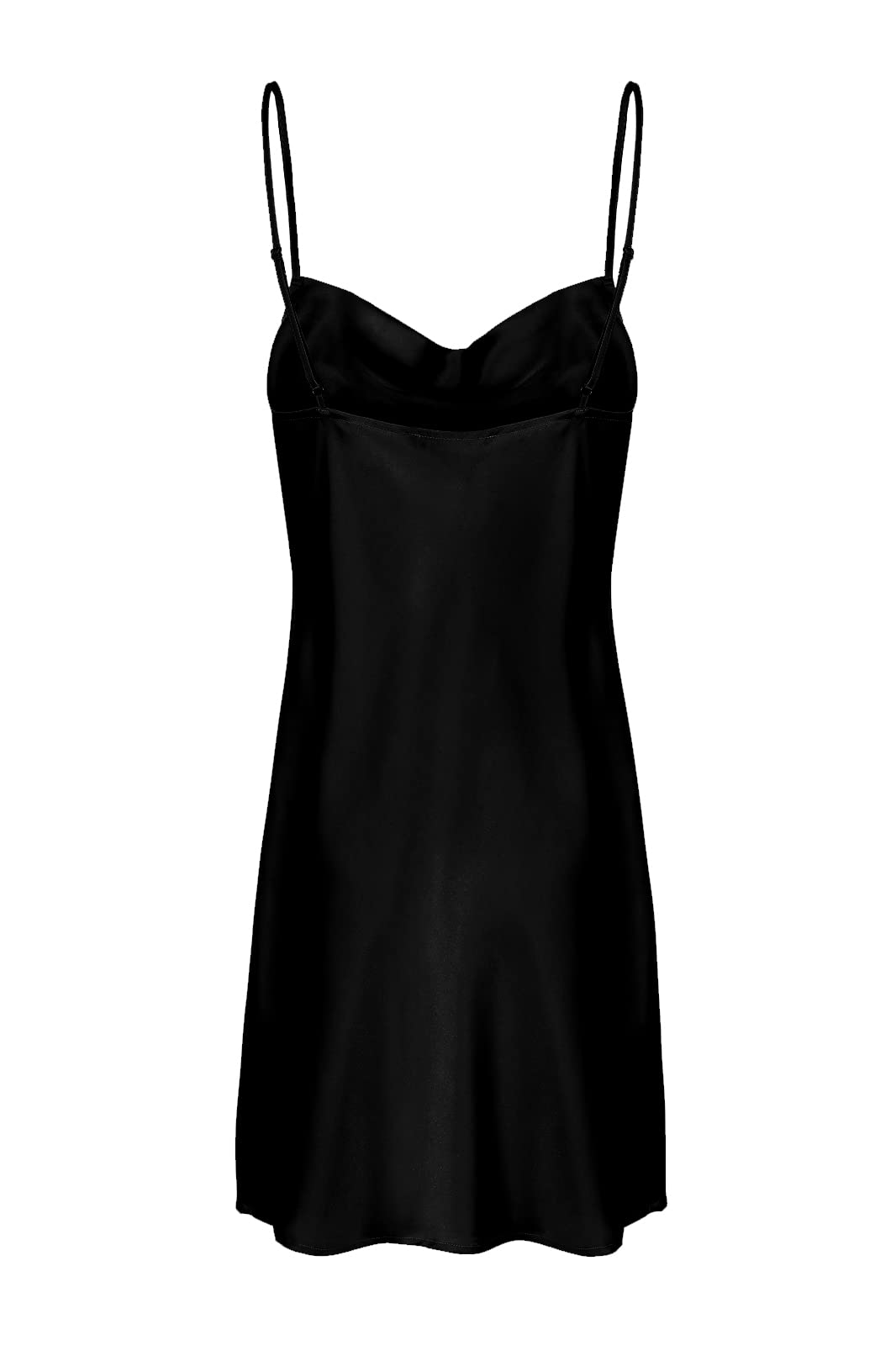 Elegant Women's Satin Cowl Neck Slip Dress with Spaghetti Straps - Perfect for Cocktail Parties, Beach Vacations & Evening Events